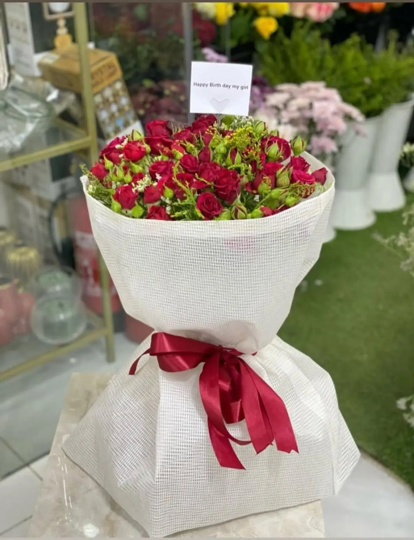 Baby Rose Bouquet Red