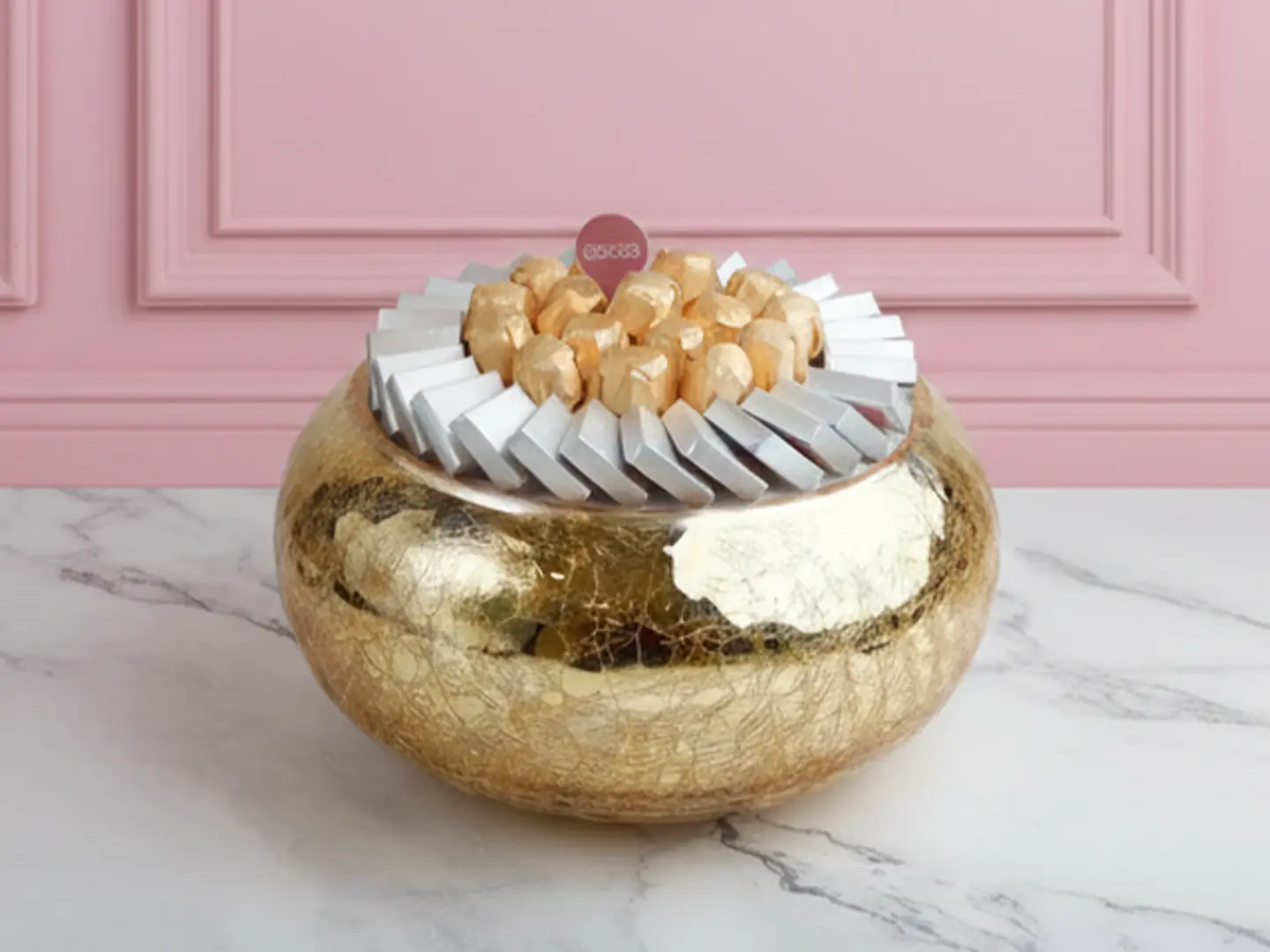 Golden Glass "Eid Mubarak" Chocolate Tray Medium B3