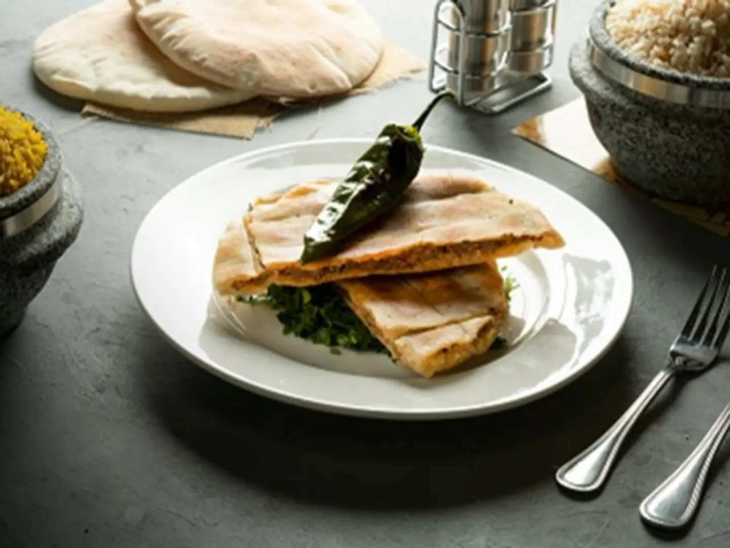 Liver Sandwich, Tahini Salad & Hawawshi