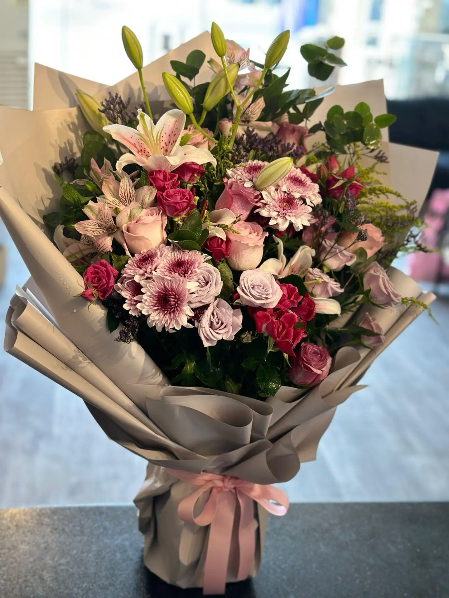 Beautiful Mix Flower With Liliee Bouqet