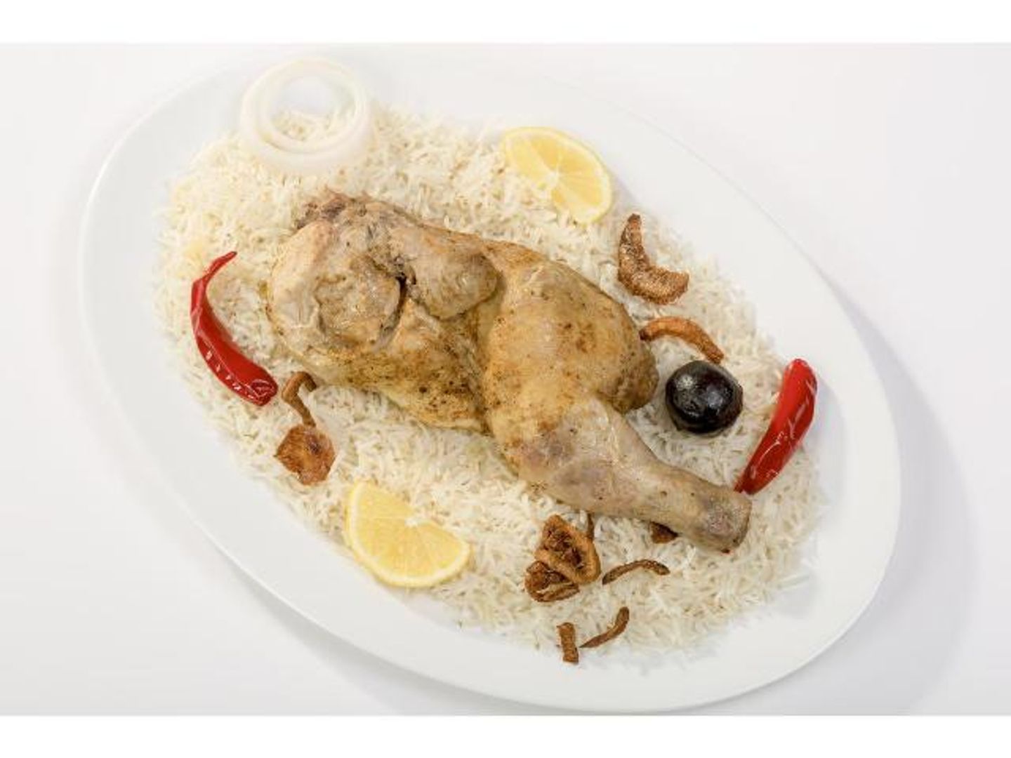 Half Chicken With Broth With Rice