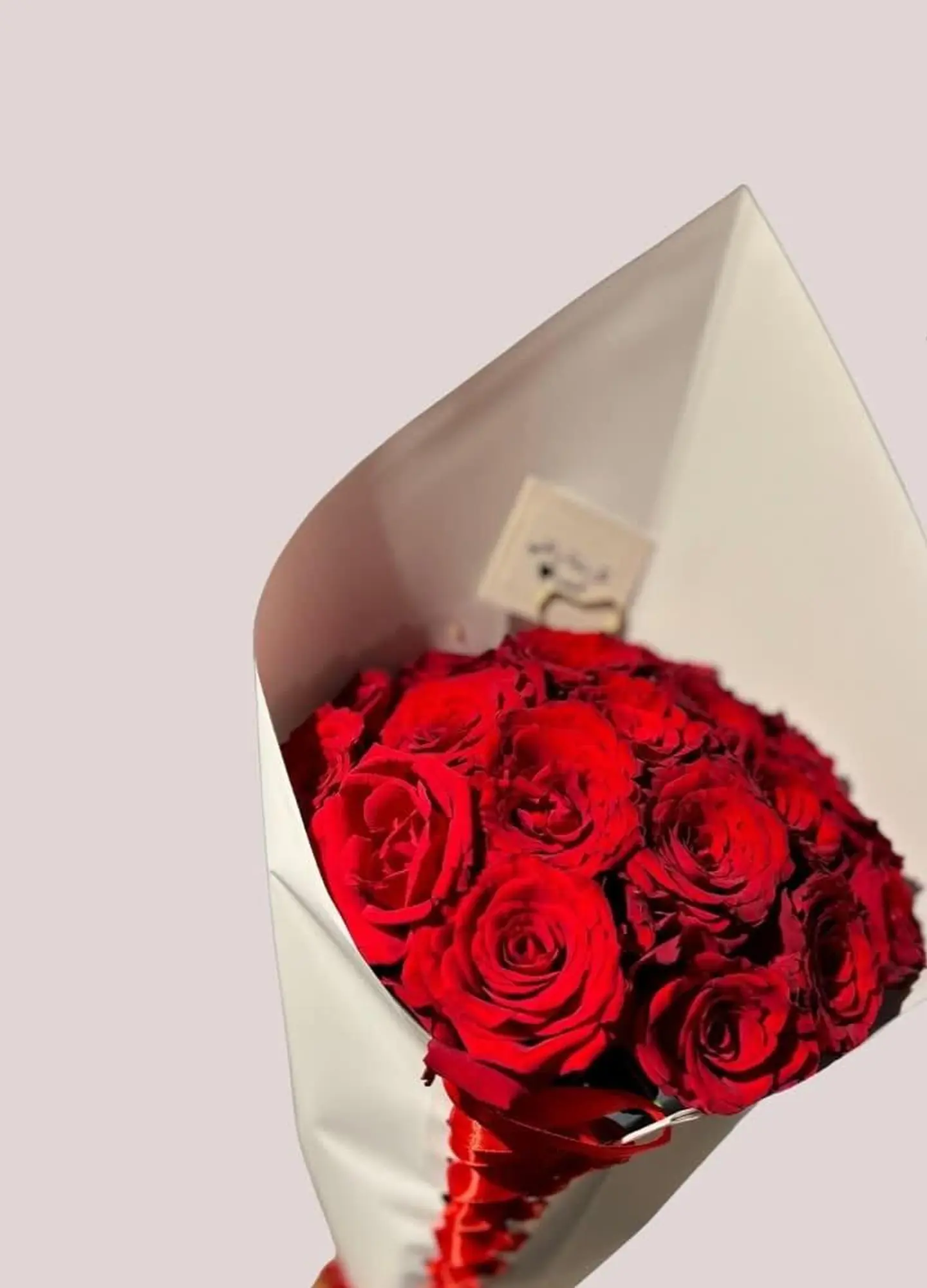 Red Rose Bouquet With Silver Wrapping