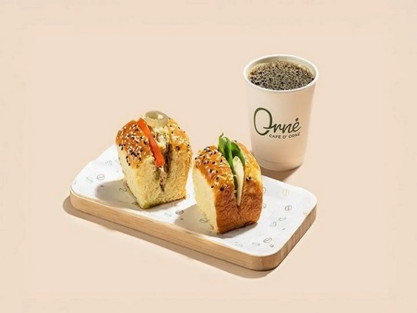 Sandwiches Tuna & Halloum Brioche With Coffee Day