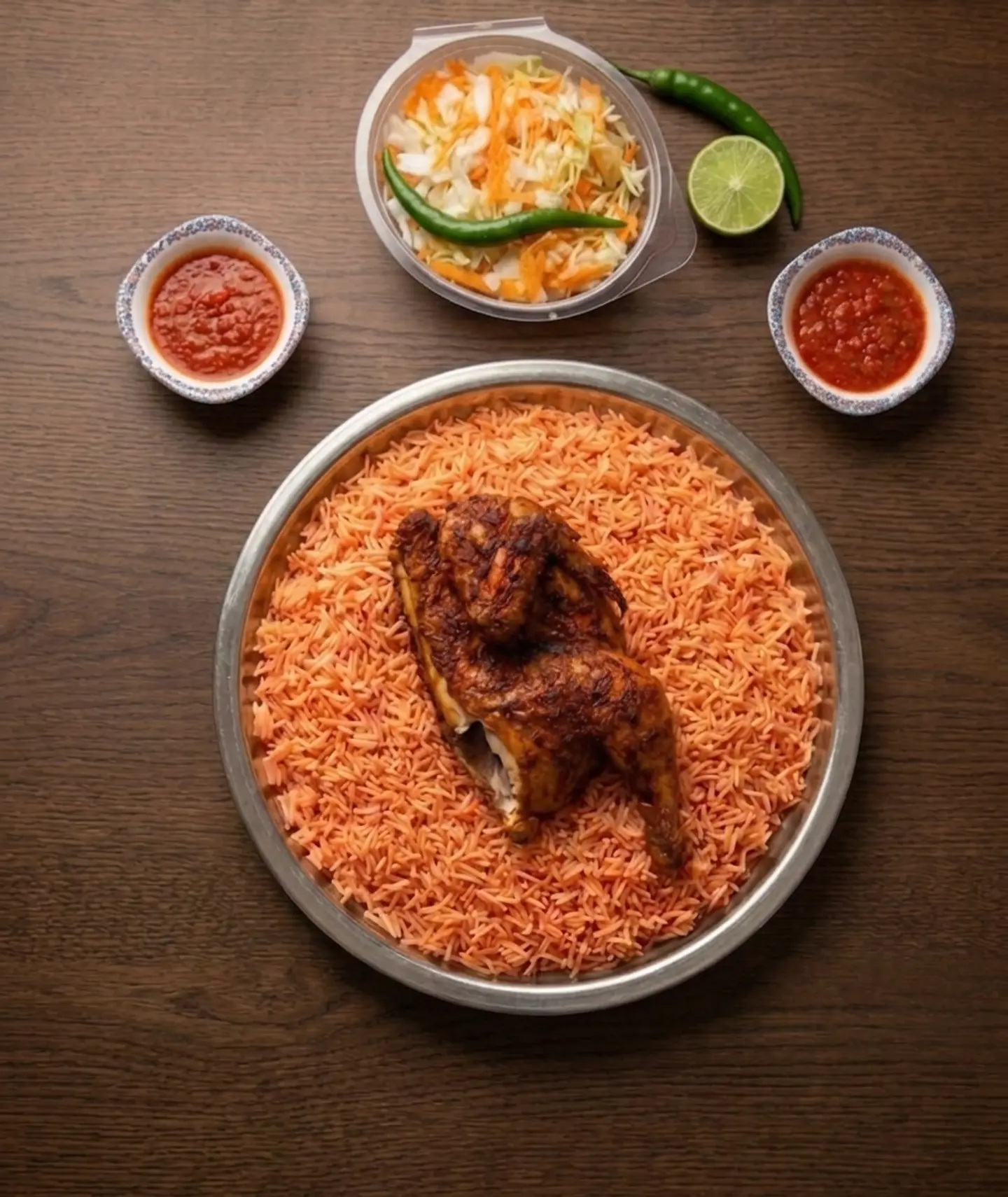 نص دجاج مع الرز