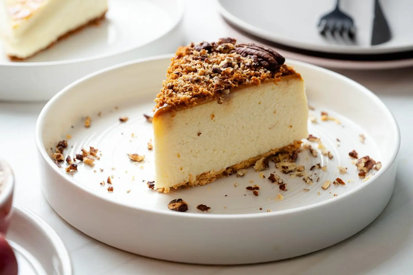 Pecan Caramel Cheesecake Slice
