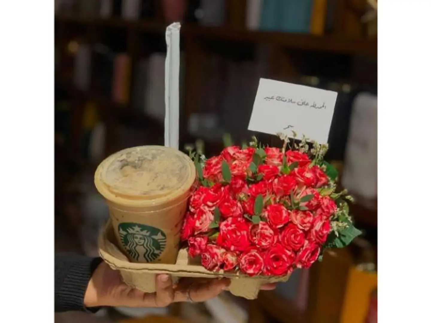 Coffee And Rose Arrangement Peace And Joy