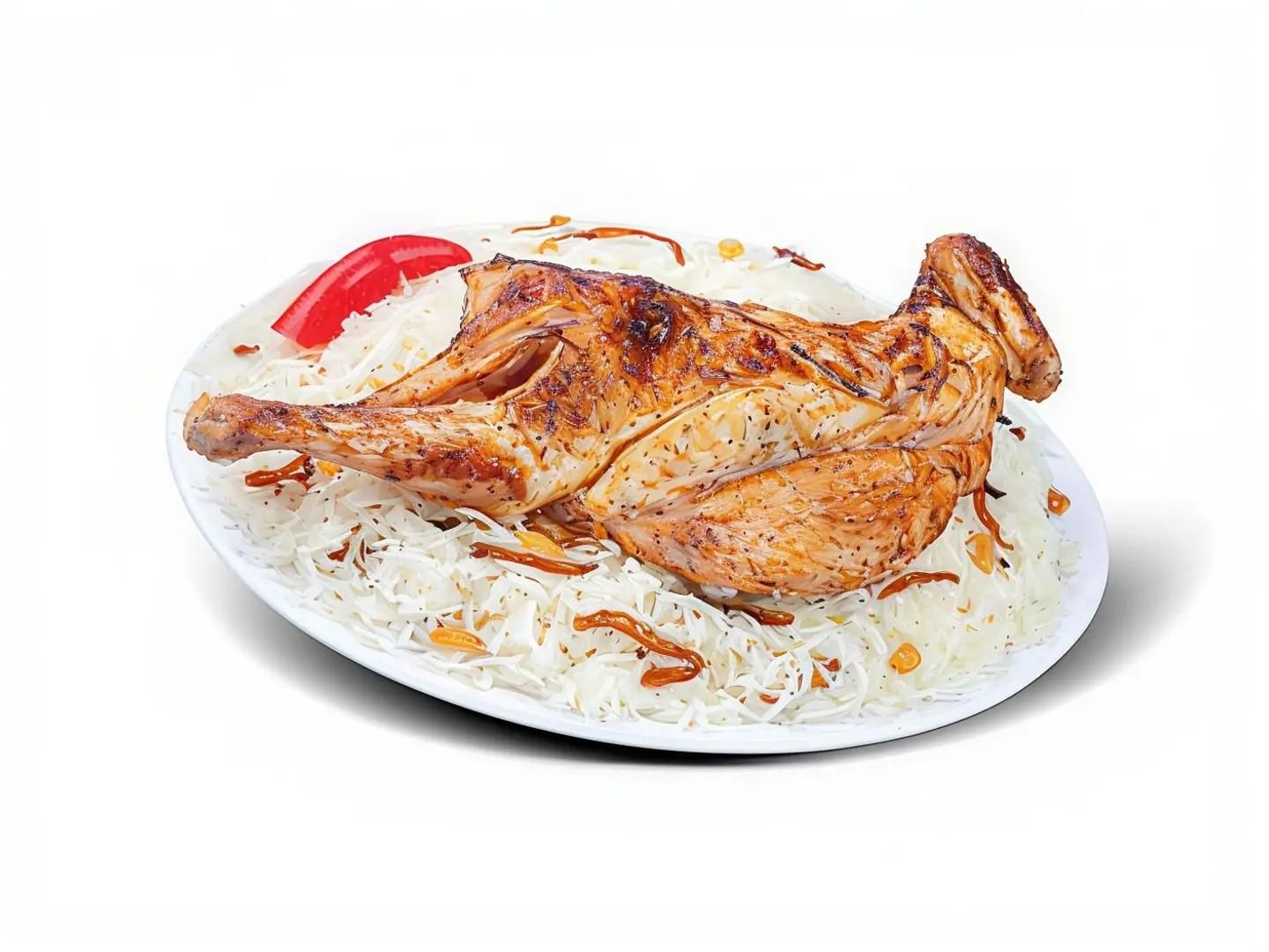 نصف دجاج مضبي رز شعبي