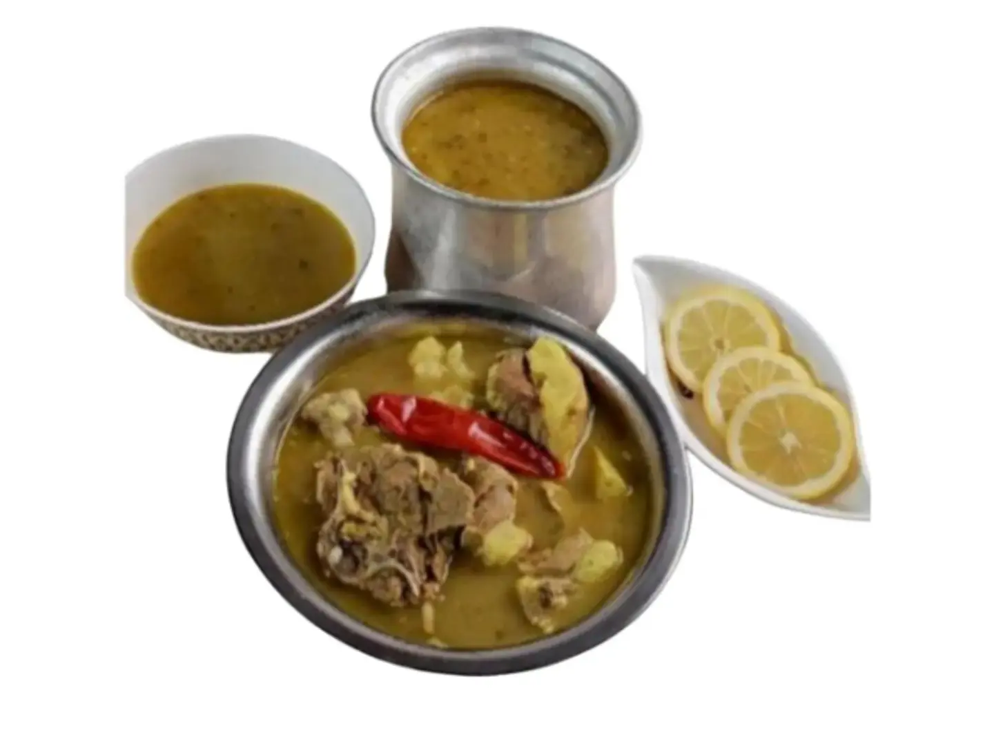 لحم برمة مع المرق مع رز