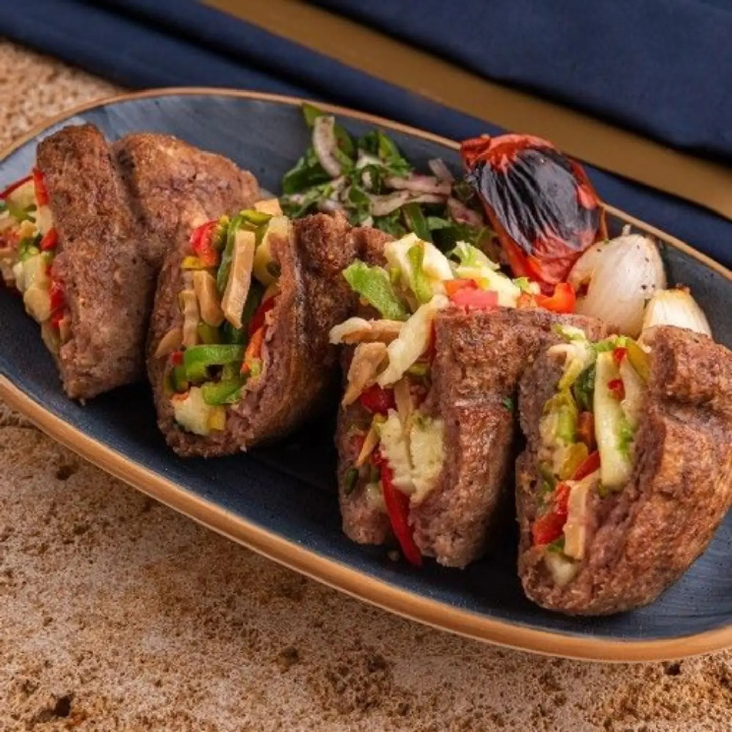 Jdodna With Meatballs And Halloumi Filling Dish