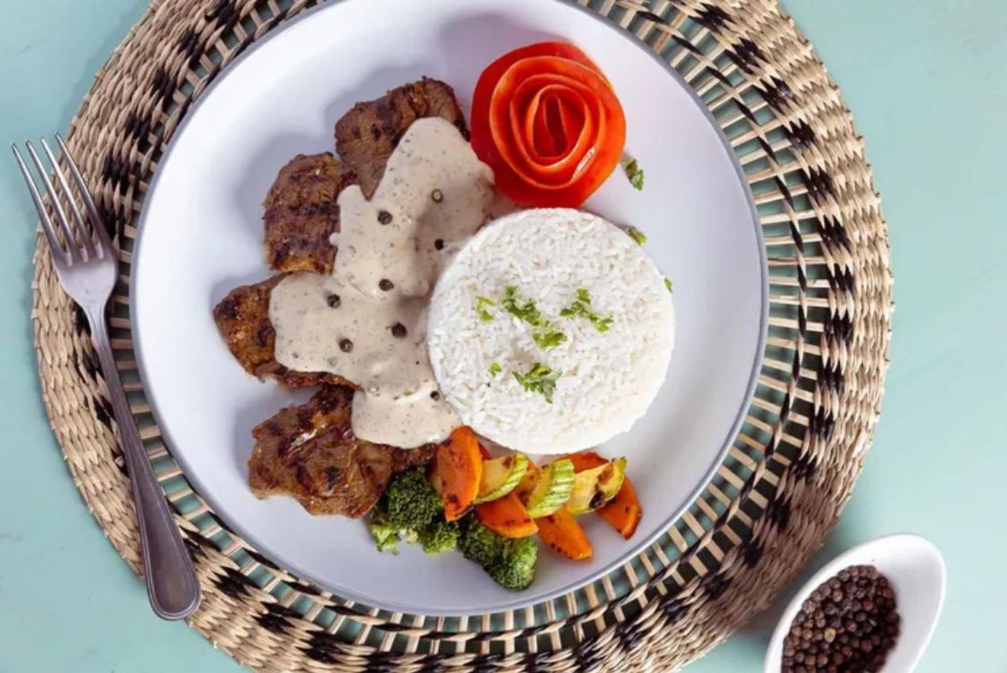 Grilled Meat Fillet With Pepper Sauce