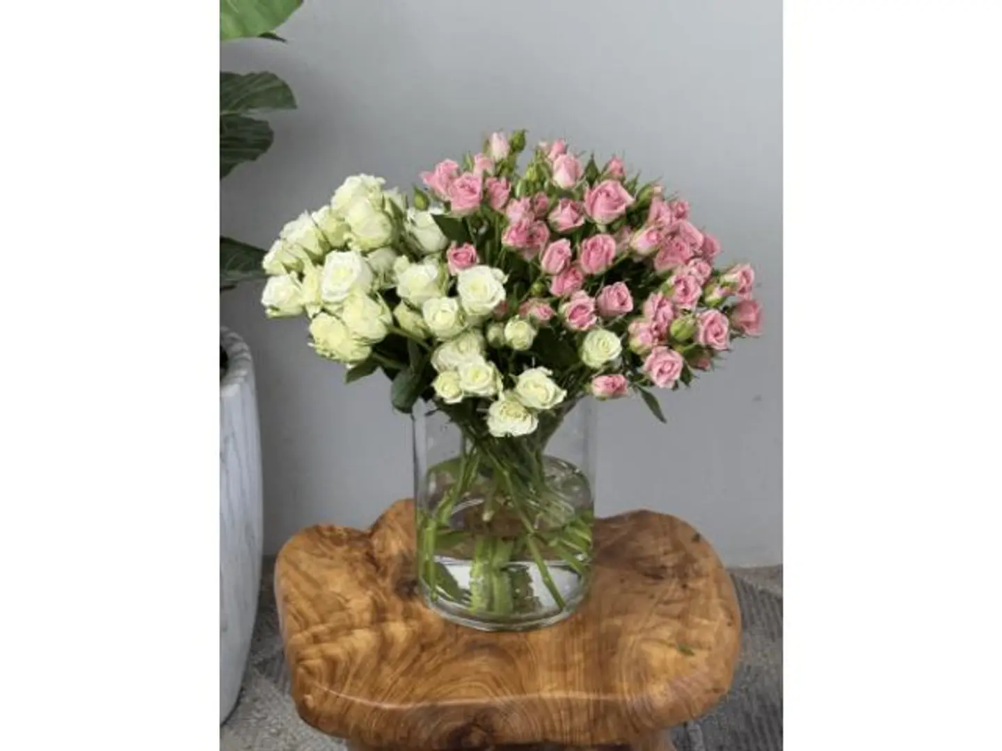 Pink And White Baby Rose Vase