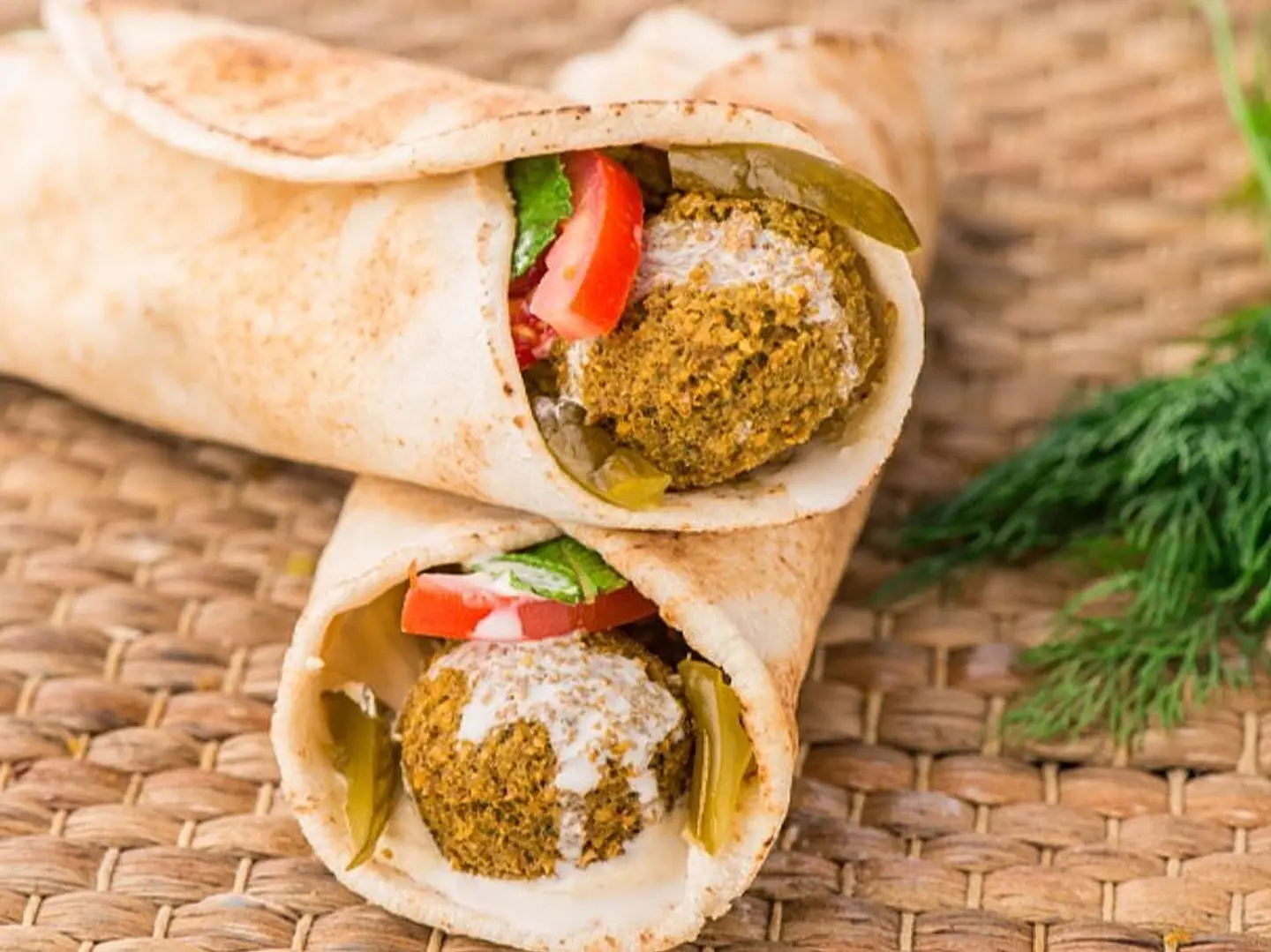 Syrian Falafel Sandwich With Hummus
