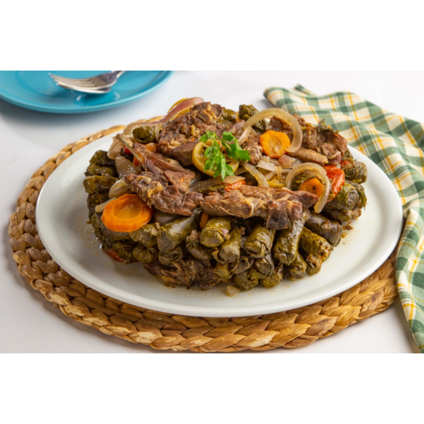 طاجن ورق عنب لحمة ضاني