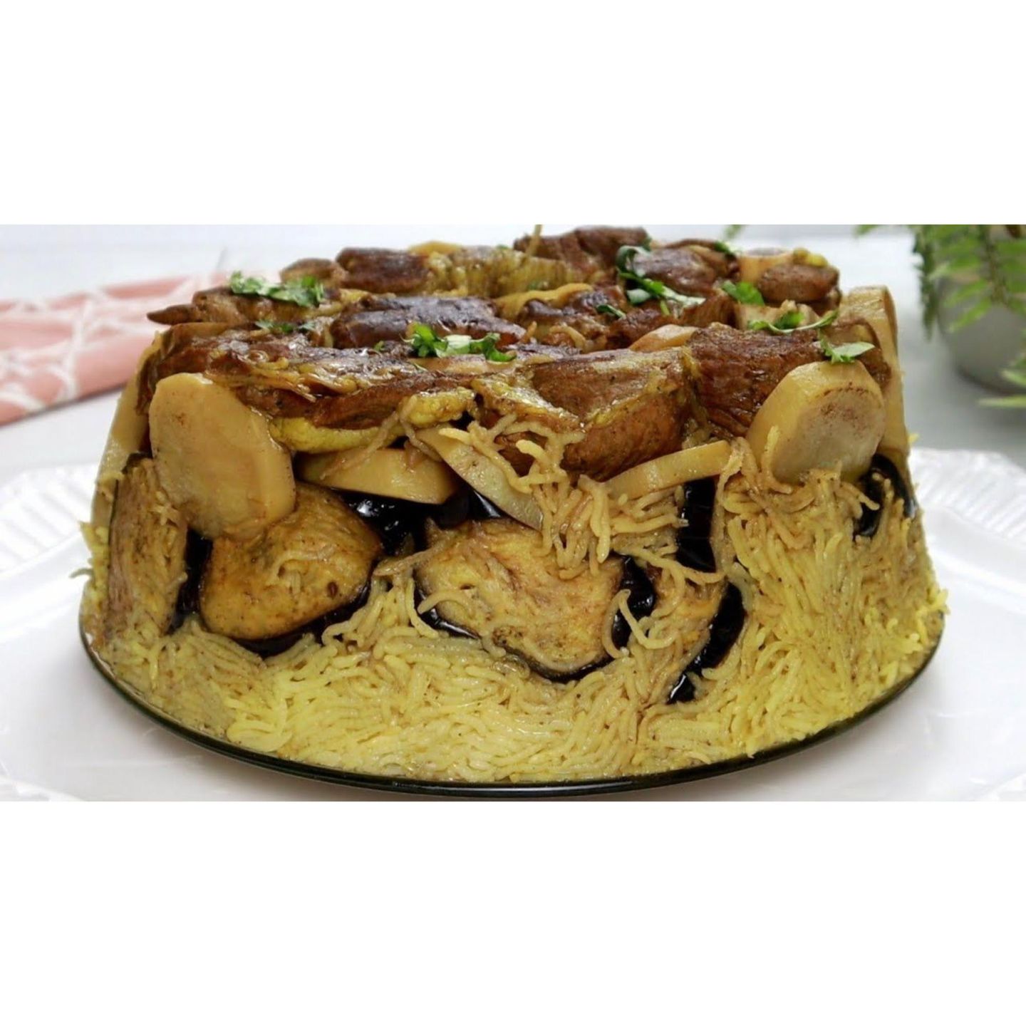 Mqluba Of Meat For One Person