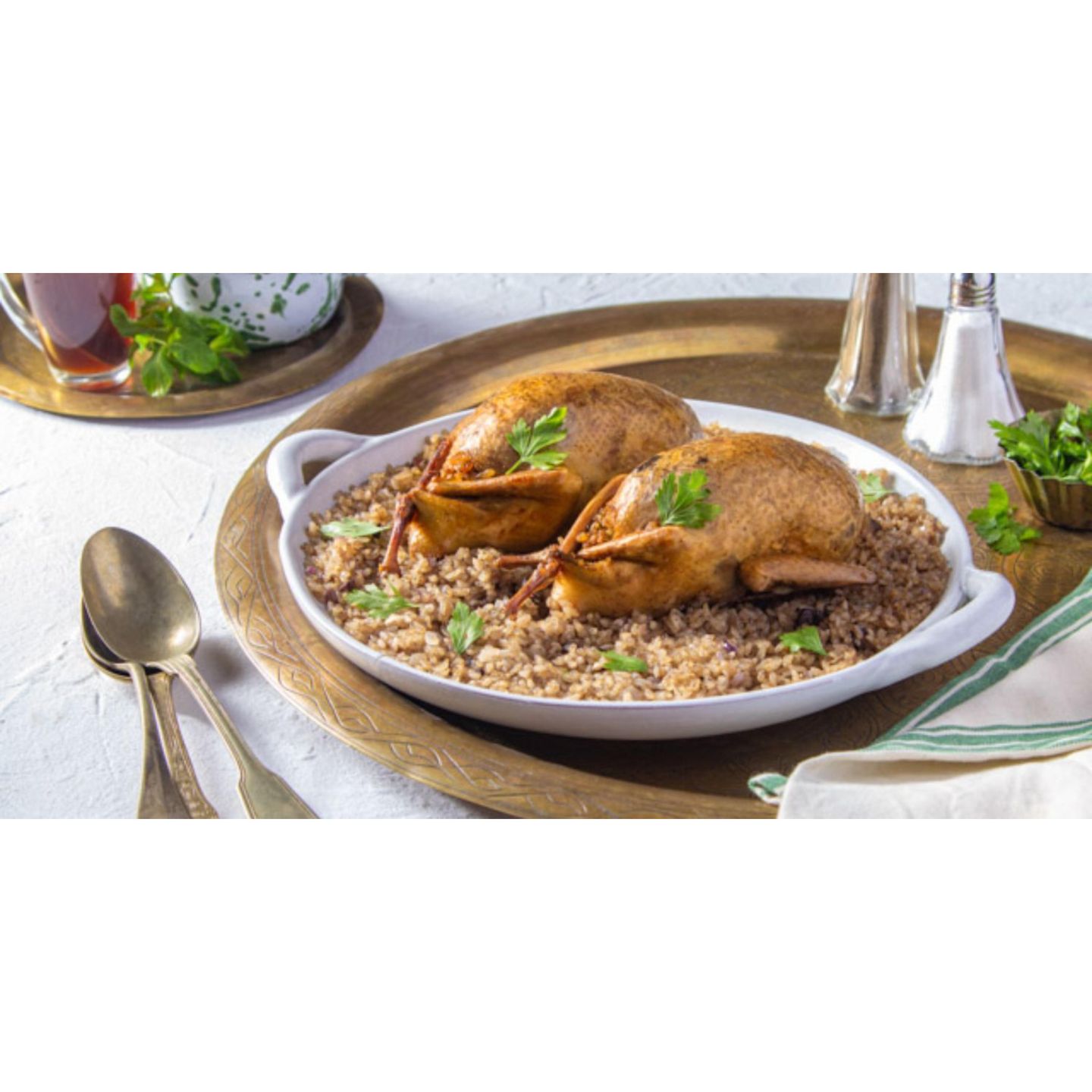 Whole Plain Pigeon With Rice And Vegetables