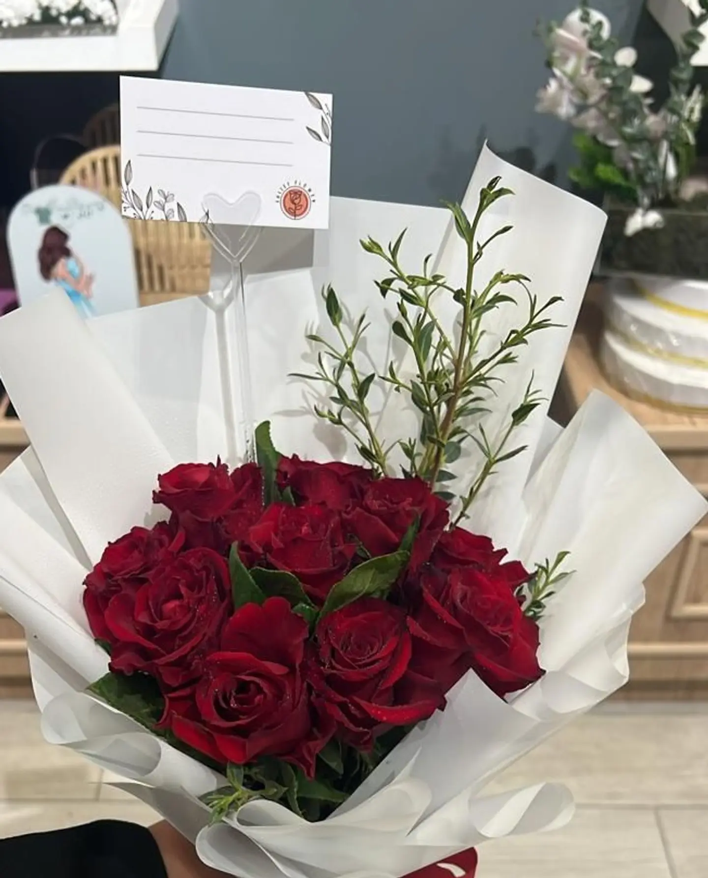 White Bouquet With Packaging