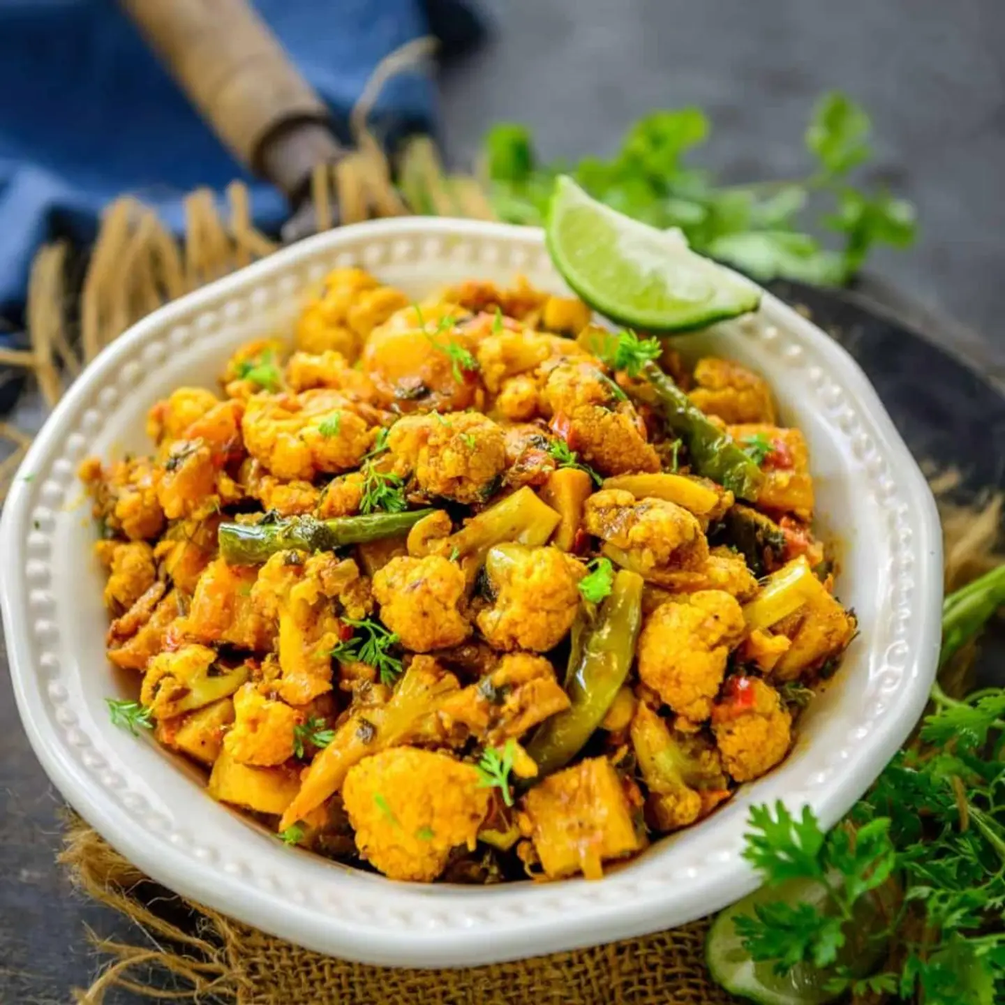 بطاطس مع زهرة