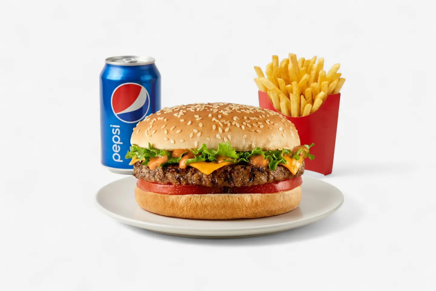 Grilled Meat Burger Meal