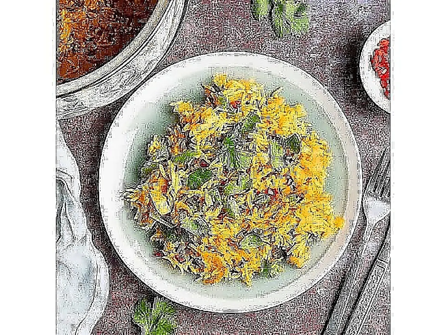 أرز مقلي بالكزبرة الحارة