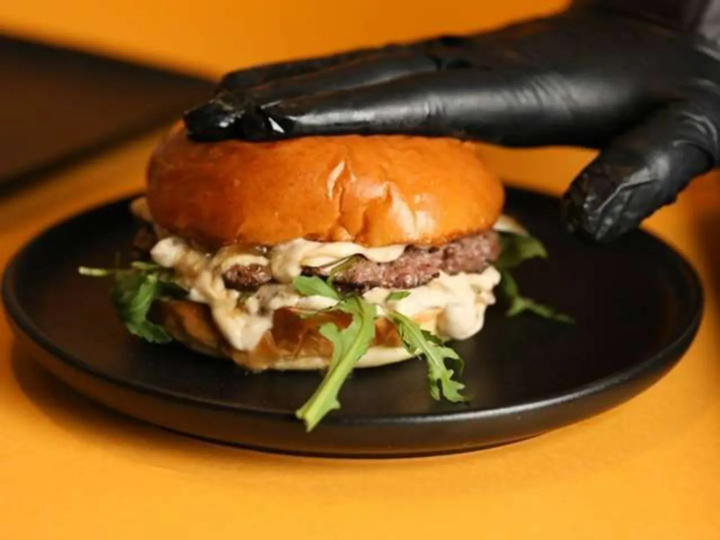 Beef Burger With Mushroom Sauce