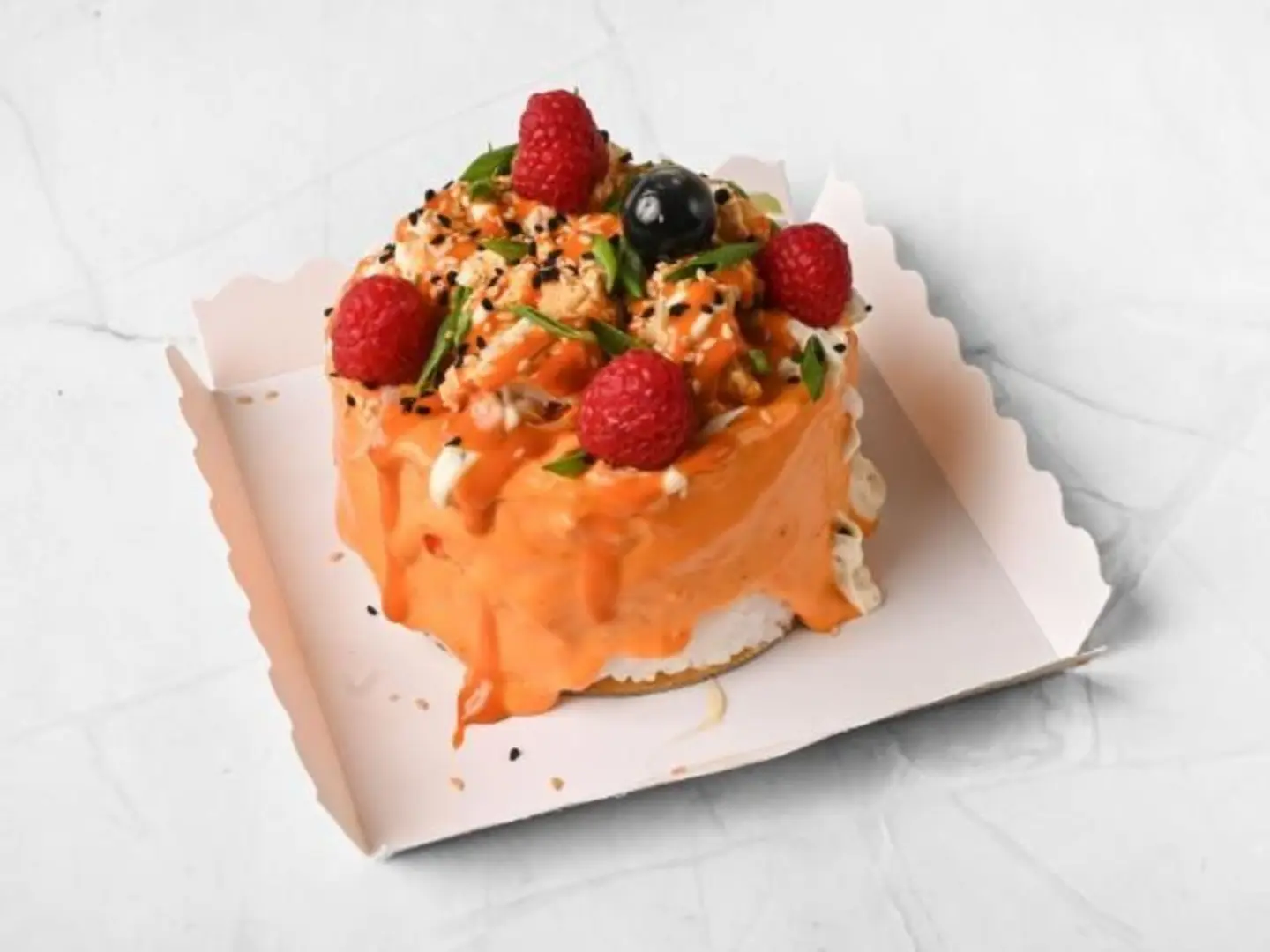 Mixed Chicken And Crab Sushi Cake