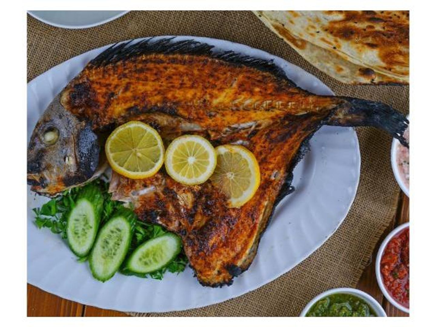 سمك طازج بدون الارز لشخص واحد دبل