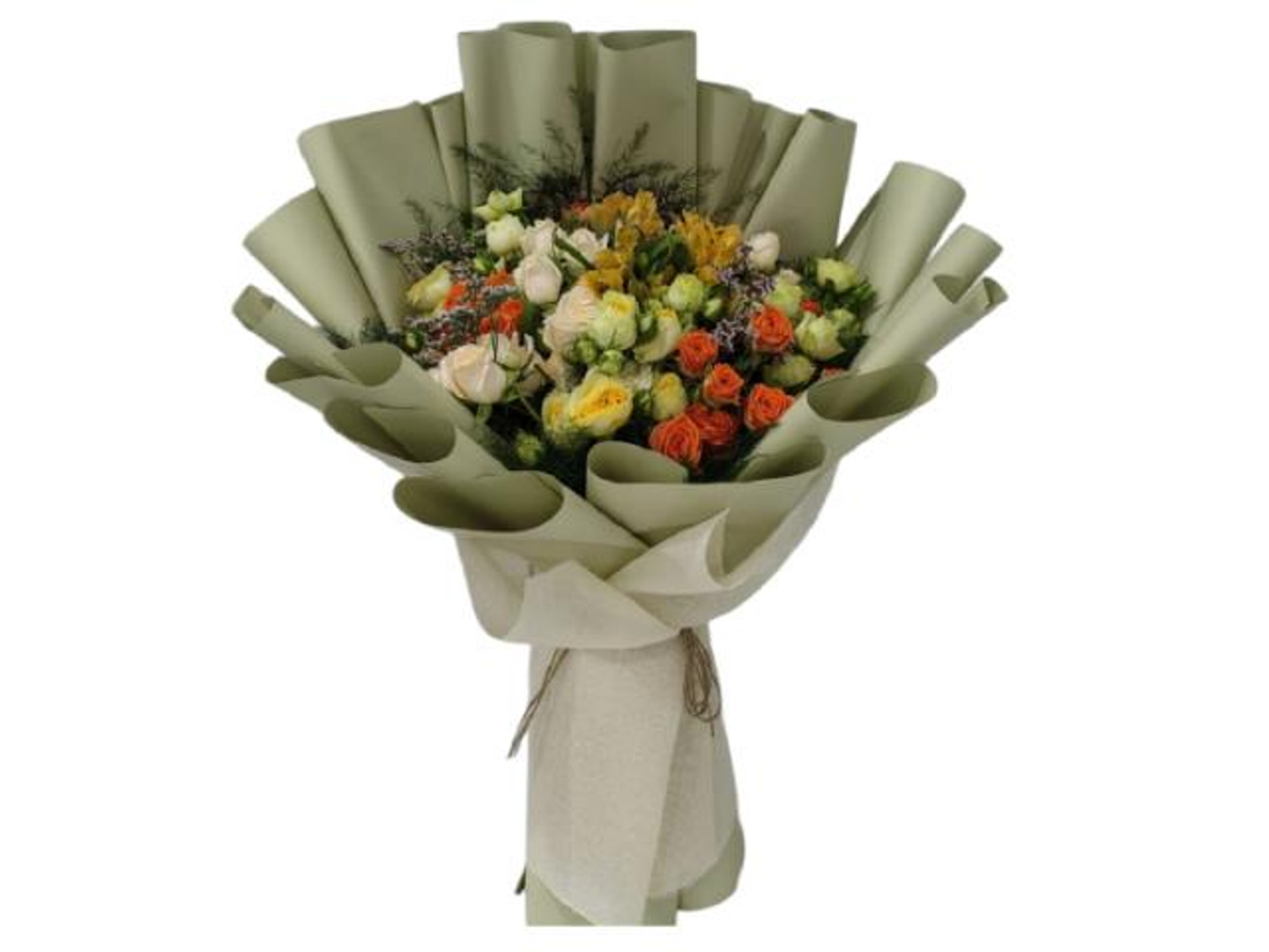 Baby Rose Orange And Creme Varieties Bouquet 236