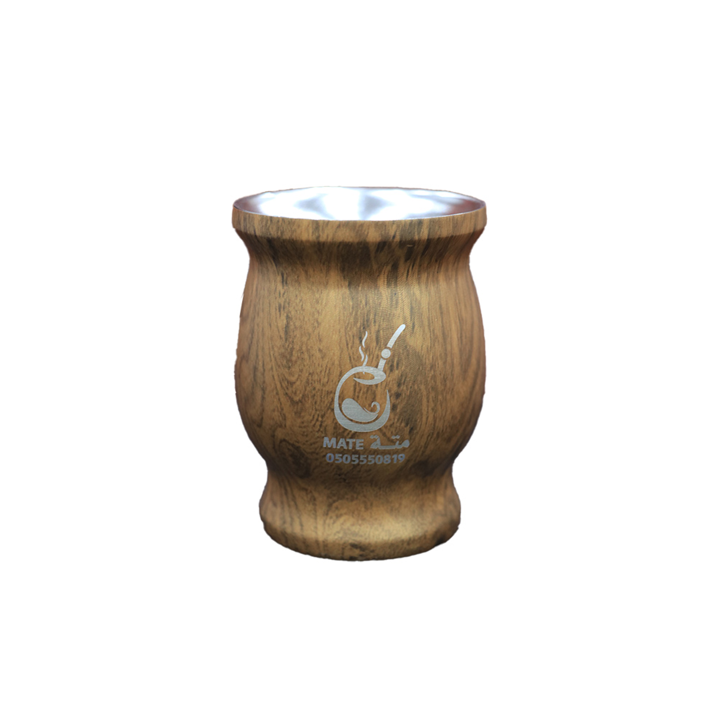 Stainless Steel Mate Cup With A Wood Finish 230 Ml Capacity