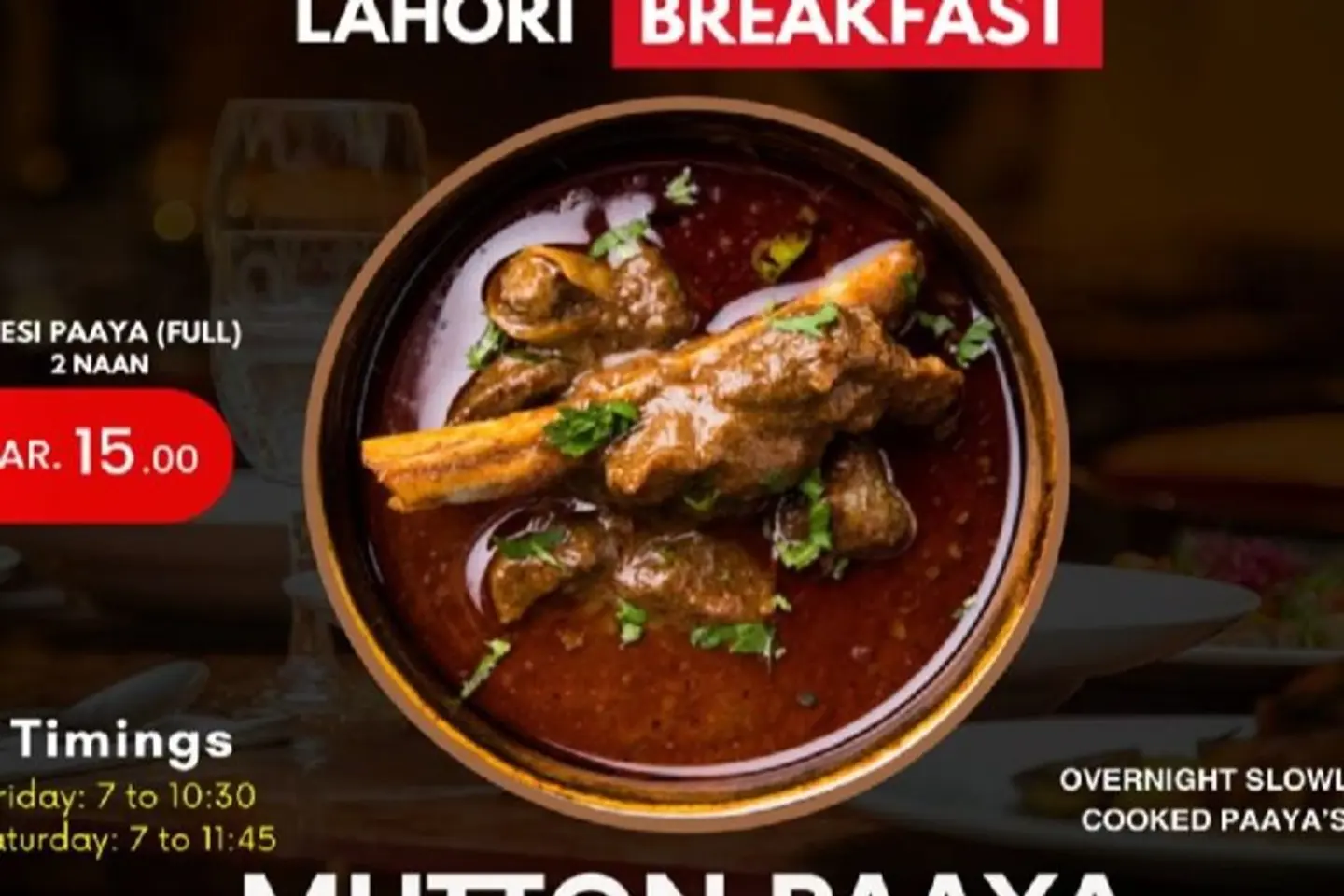 Desi Paya Lamb With 2 Naan