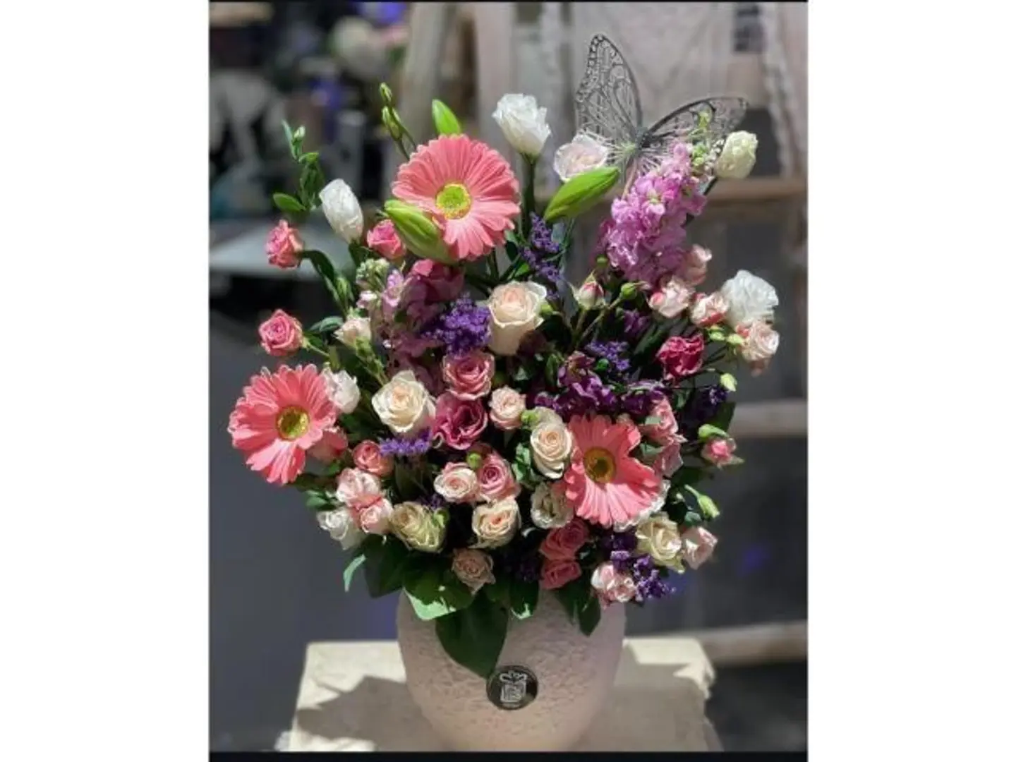 Marble Vase With Roses