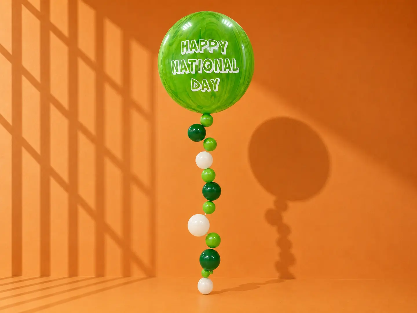 3 Foot Happy National Day Balloon Marble Green