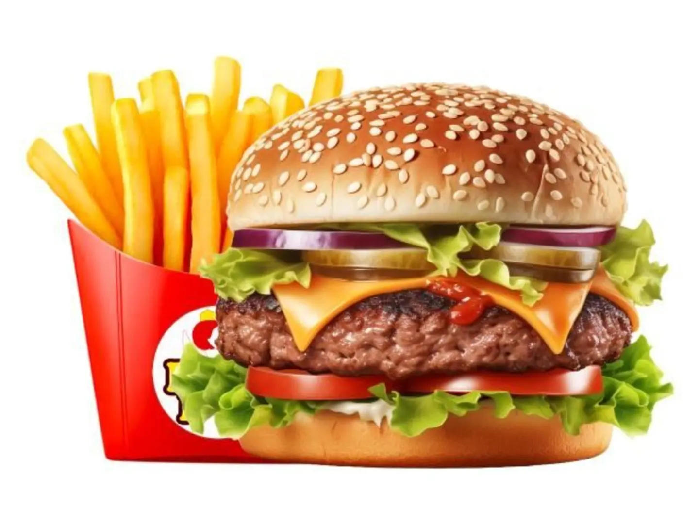 Beef Burger With Fries