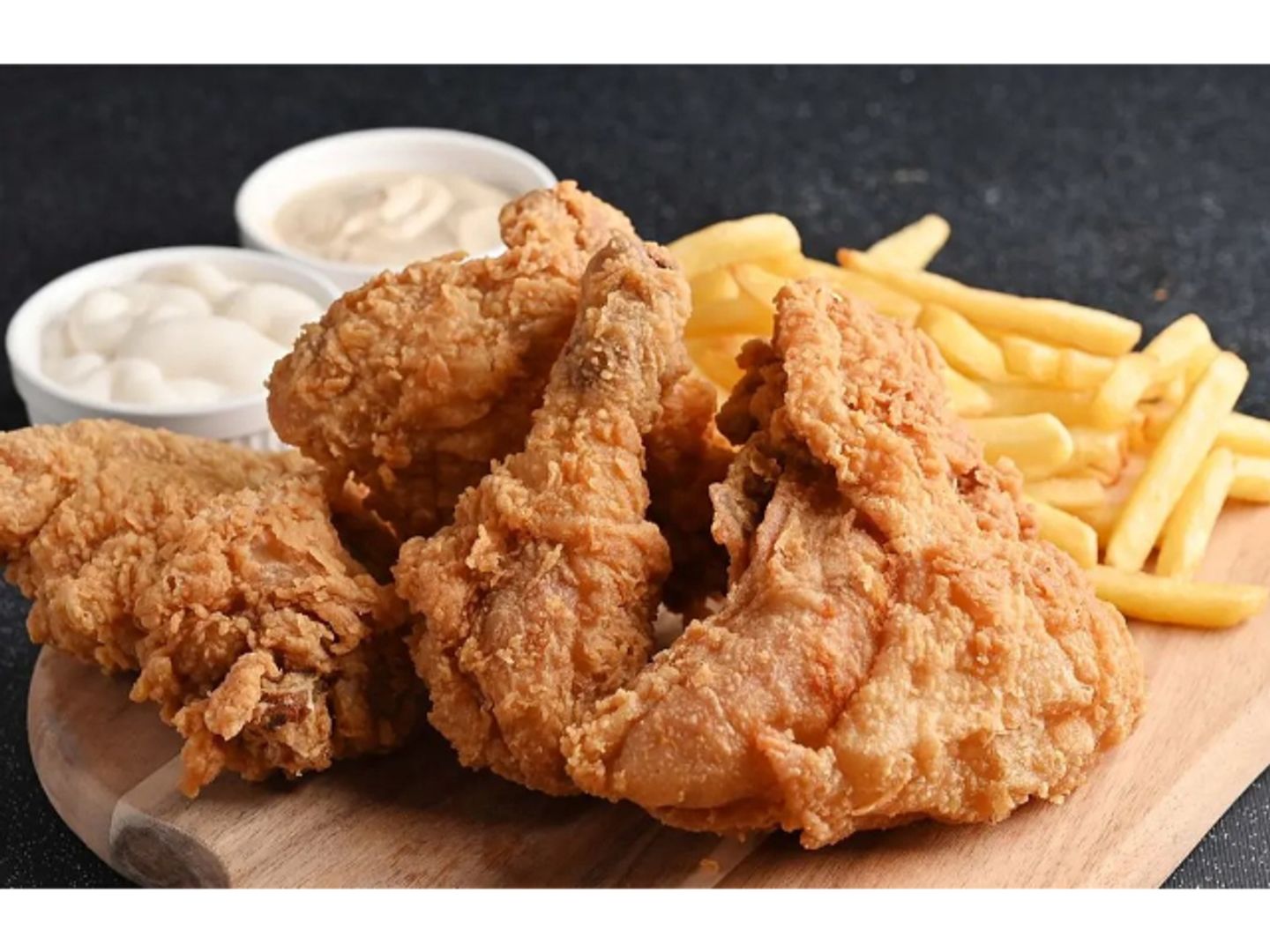 Chicken Slices - 3pc Rispy Chicken Strips With Potatoesm