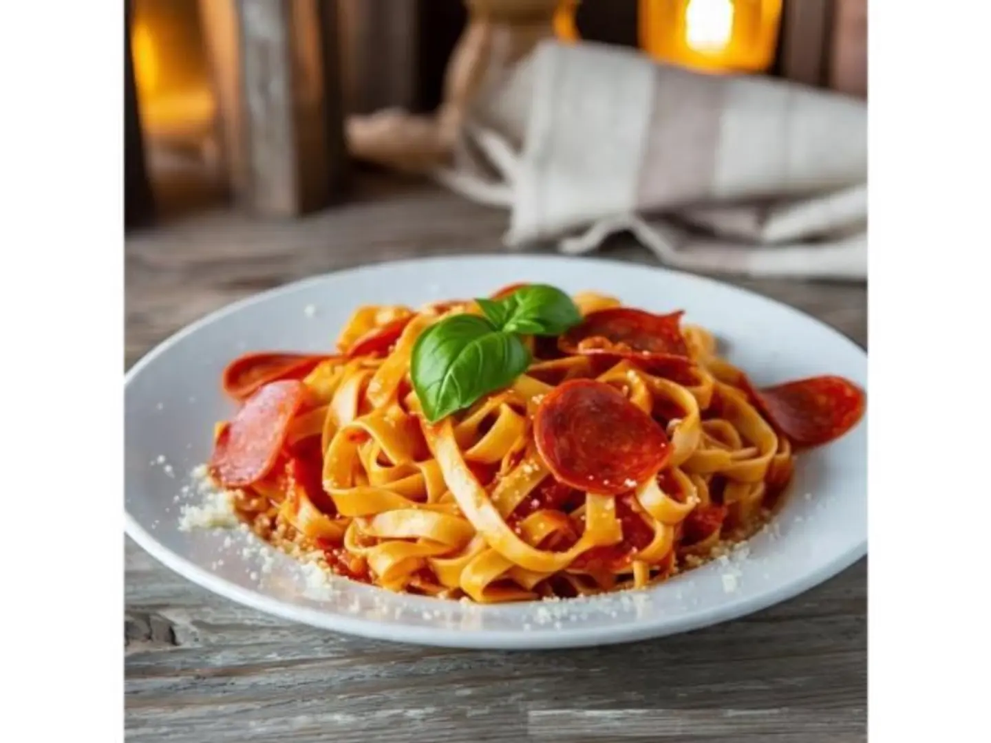 Pepperoni Fettuccine