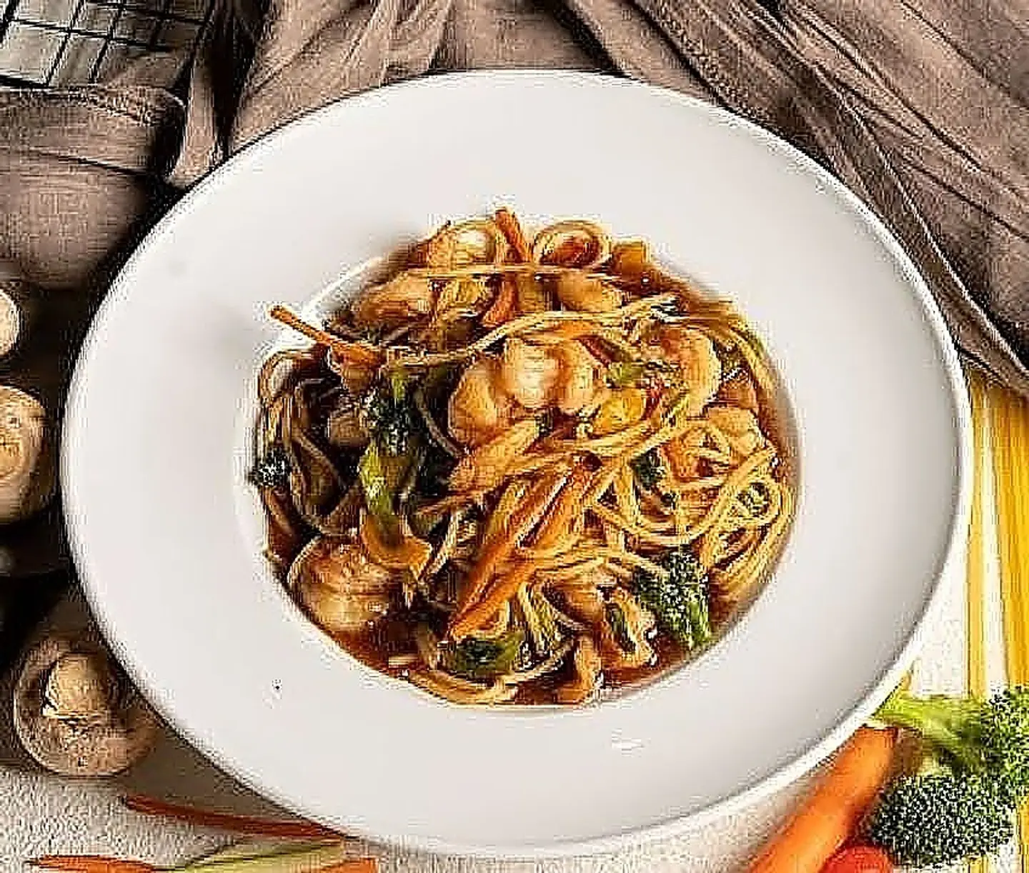 مكرونة روبيان صينية