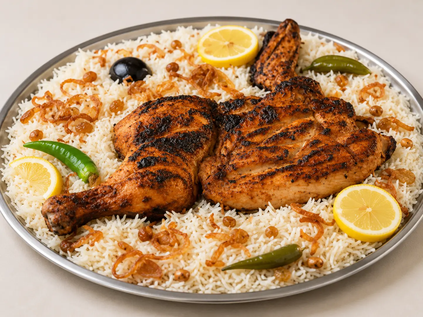 Half Grilled Chicken With Rice