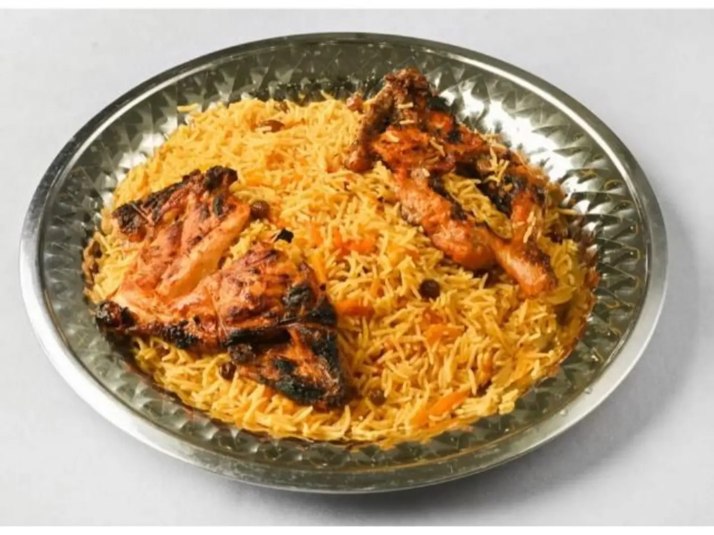 Half Charcoal Chicken With Biryani Rice