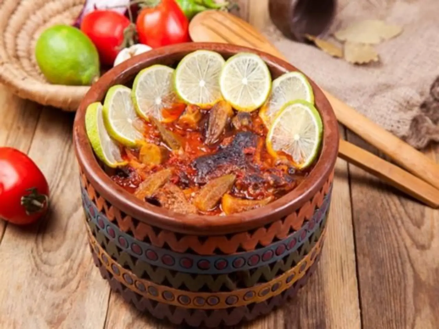 طاجن بسلة باللحمة البلدي