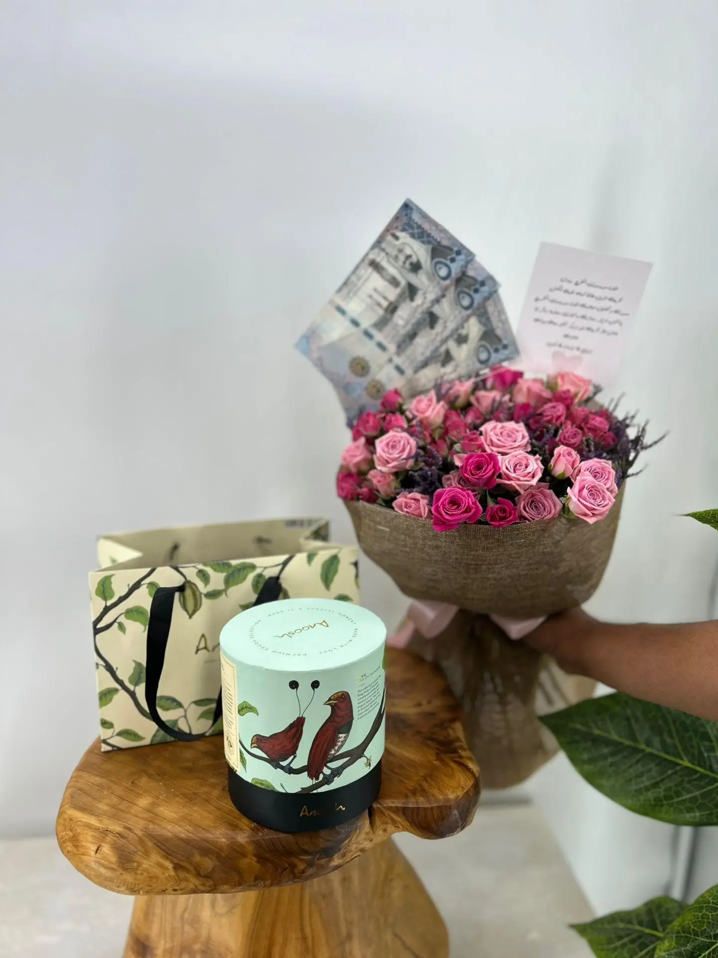 A Pink Rose Bouquet With Anoush