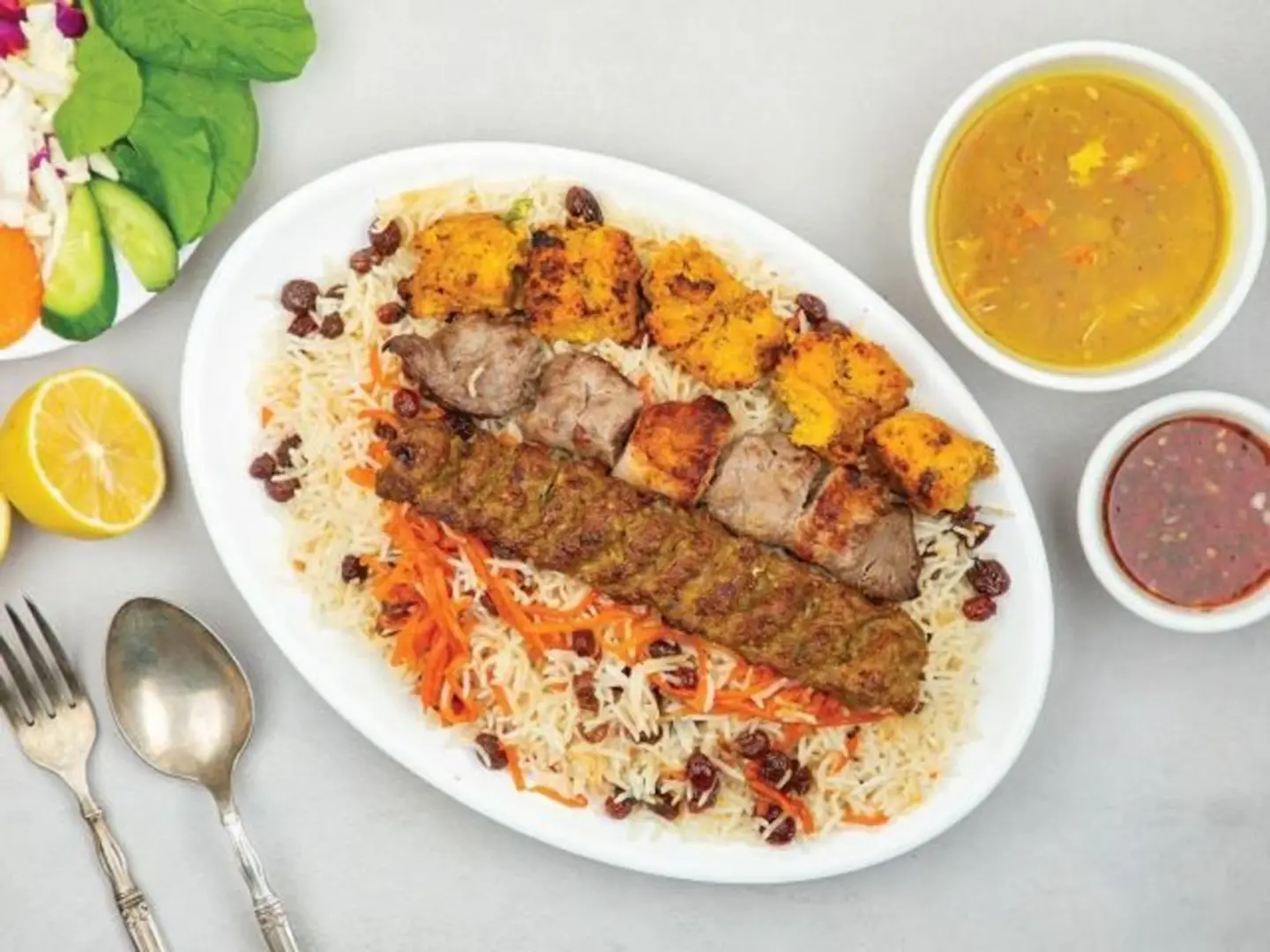 Meal For Two 5 Mixed Grill Skewers With Rice