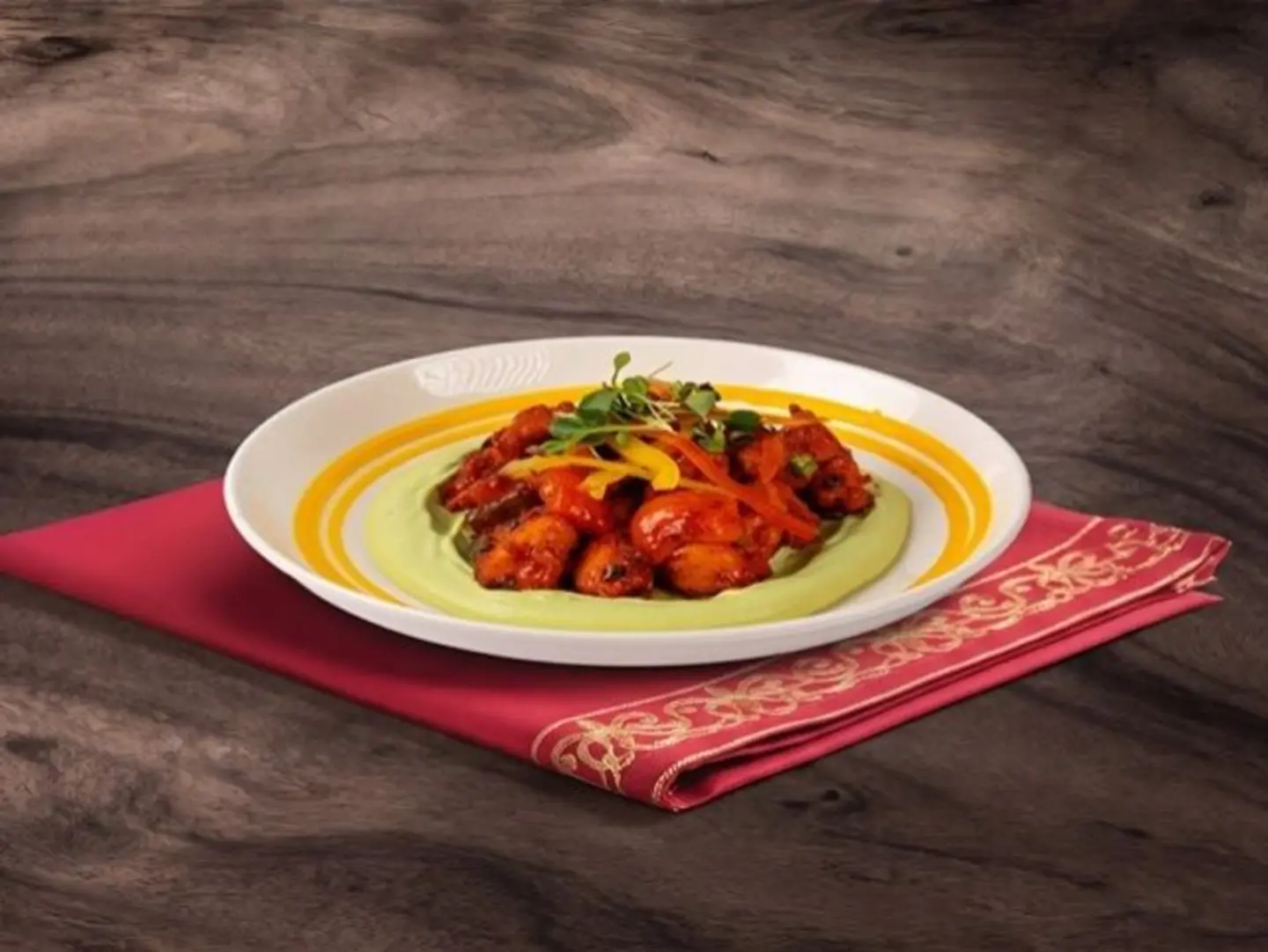 Chili Chicken With Kothmir Hummus
