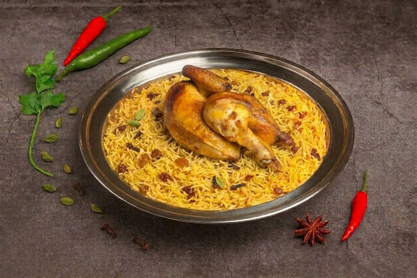 Charcoal On Chicken With Rice - Half A Chicken