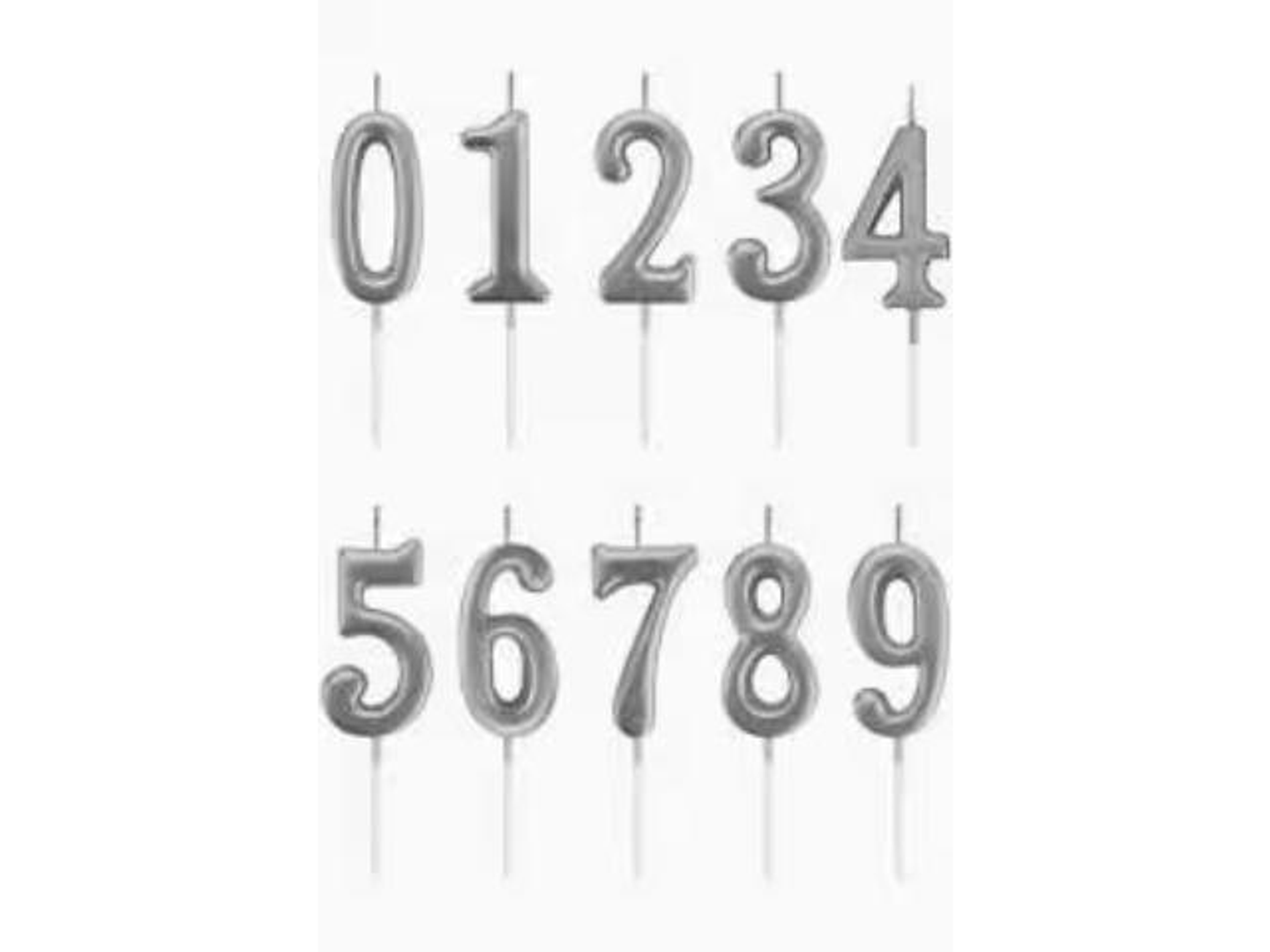 Silver Number Candles