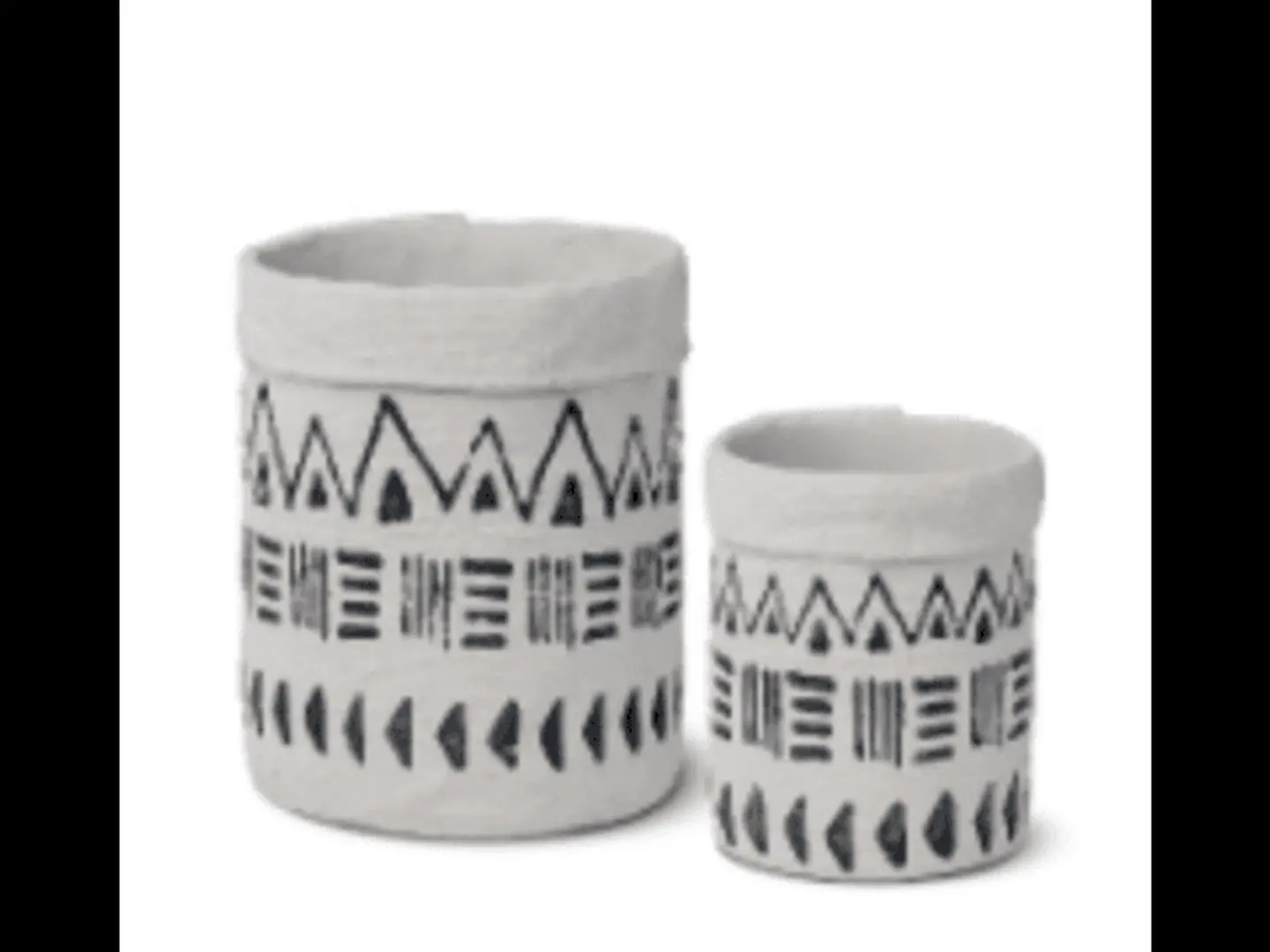Cement Pot With Black Patterns