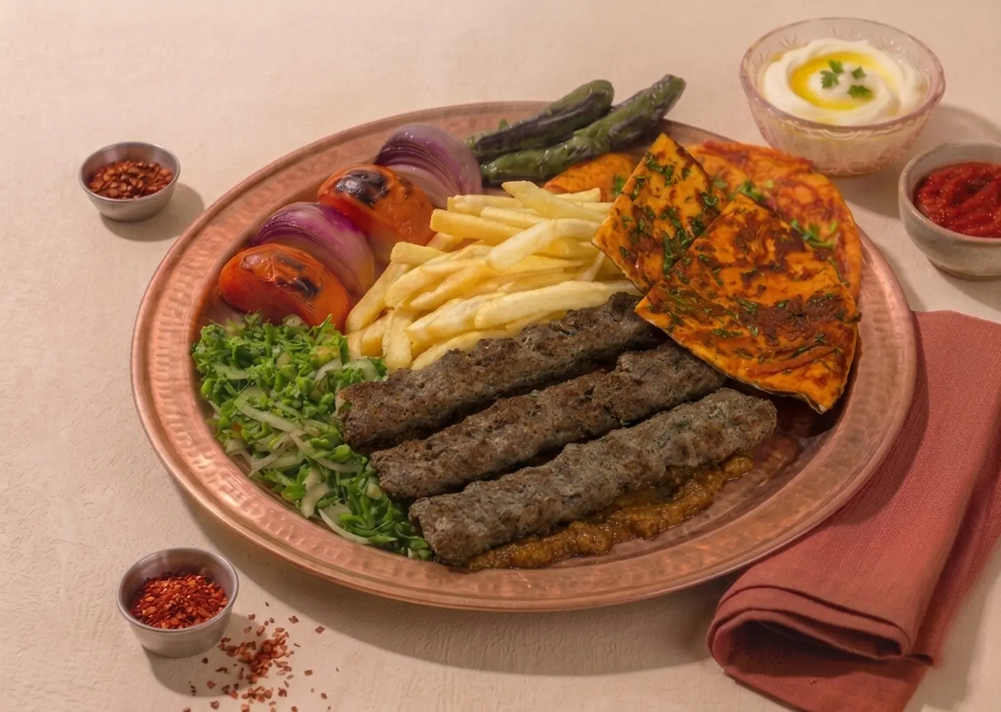Camel Khashkhash Kebab Platter