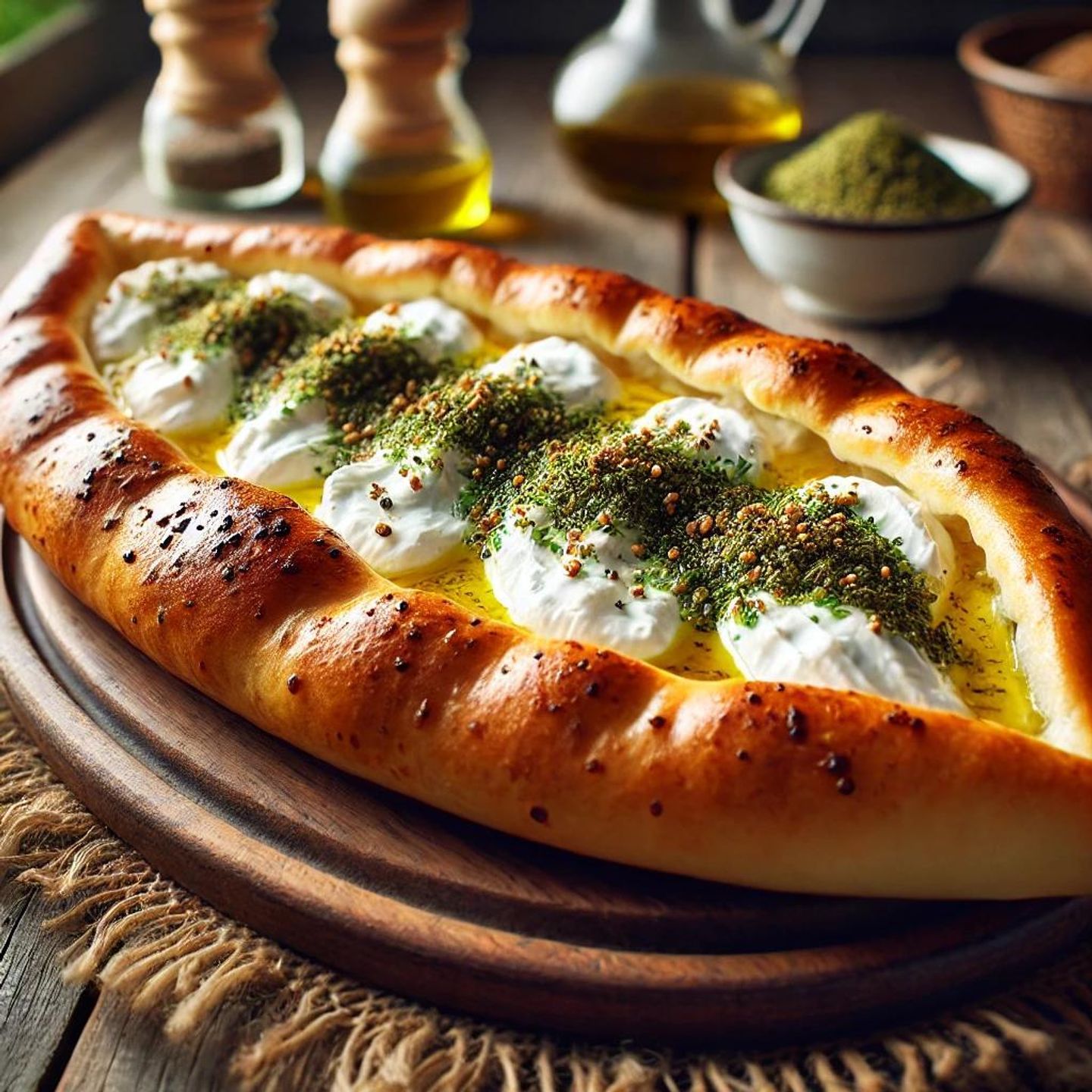 Turkish Labneh Manakeesh With Zaatar