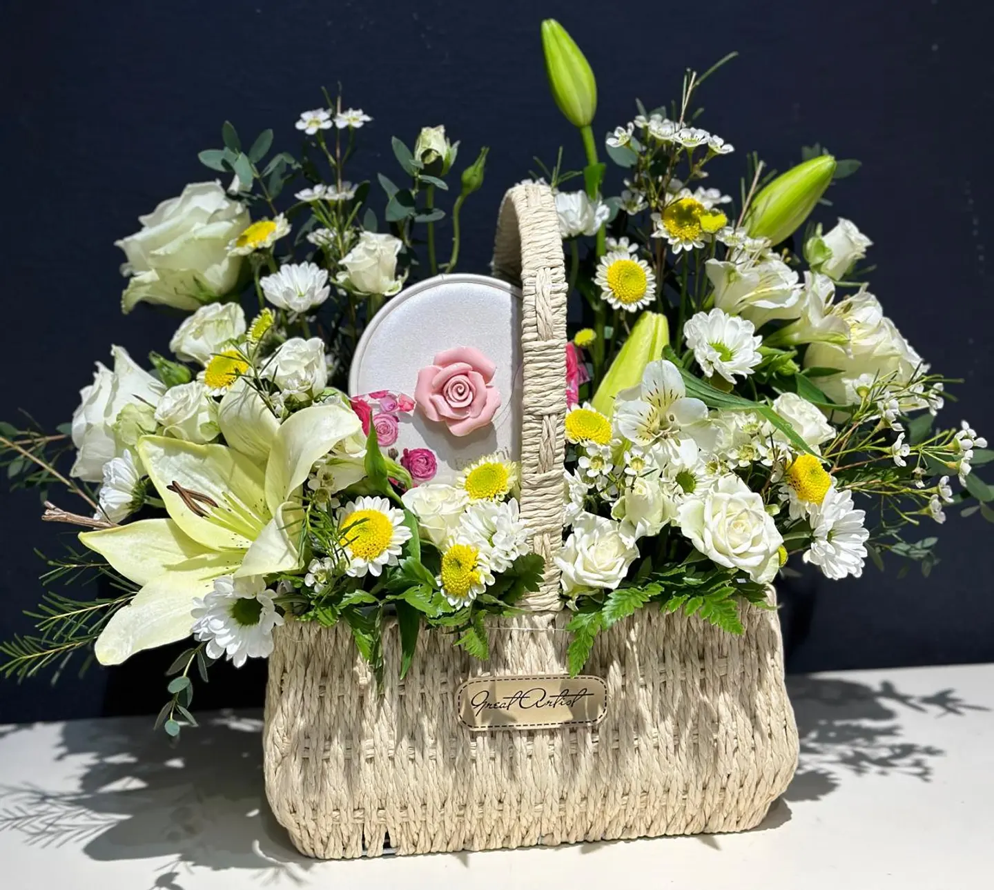 Rose Basket With Bostani Sweets