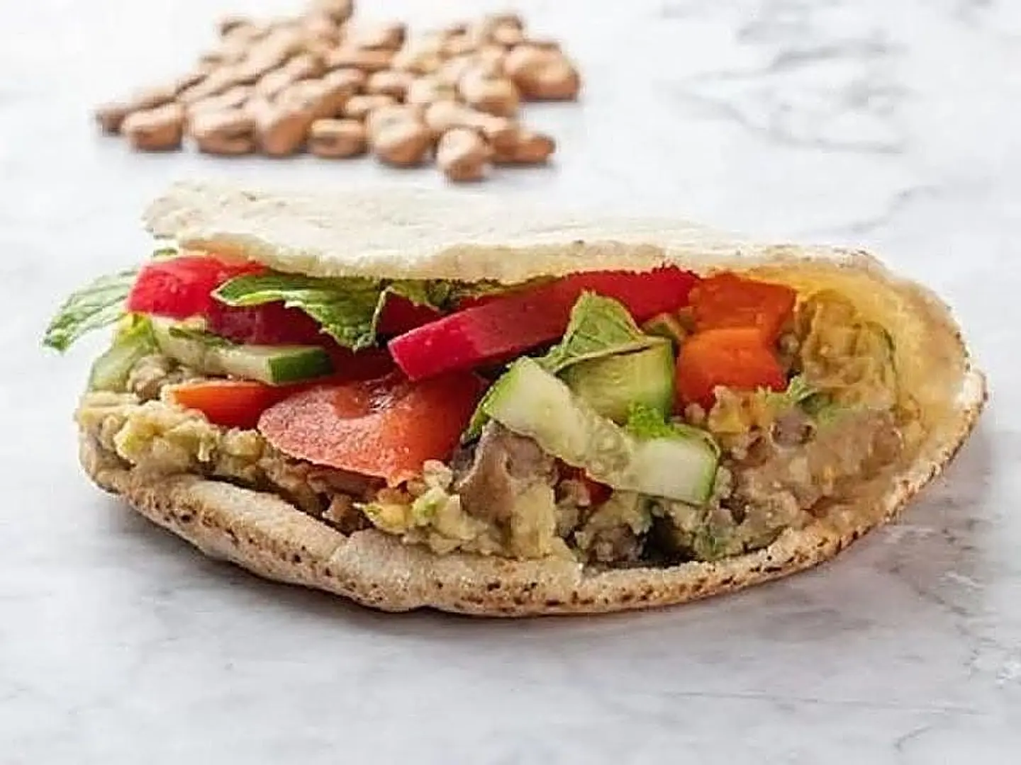 Foul With Salad Sandwich