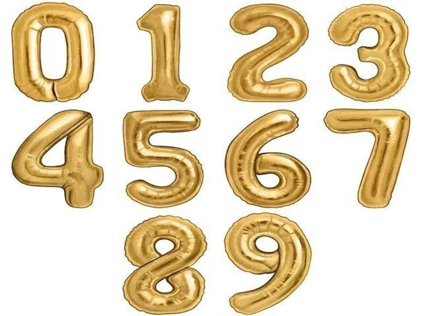 بالون هيليوم ارقام ذهبي