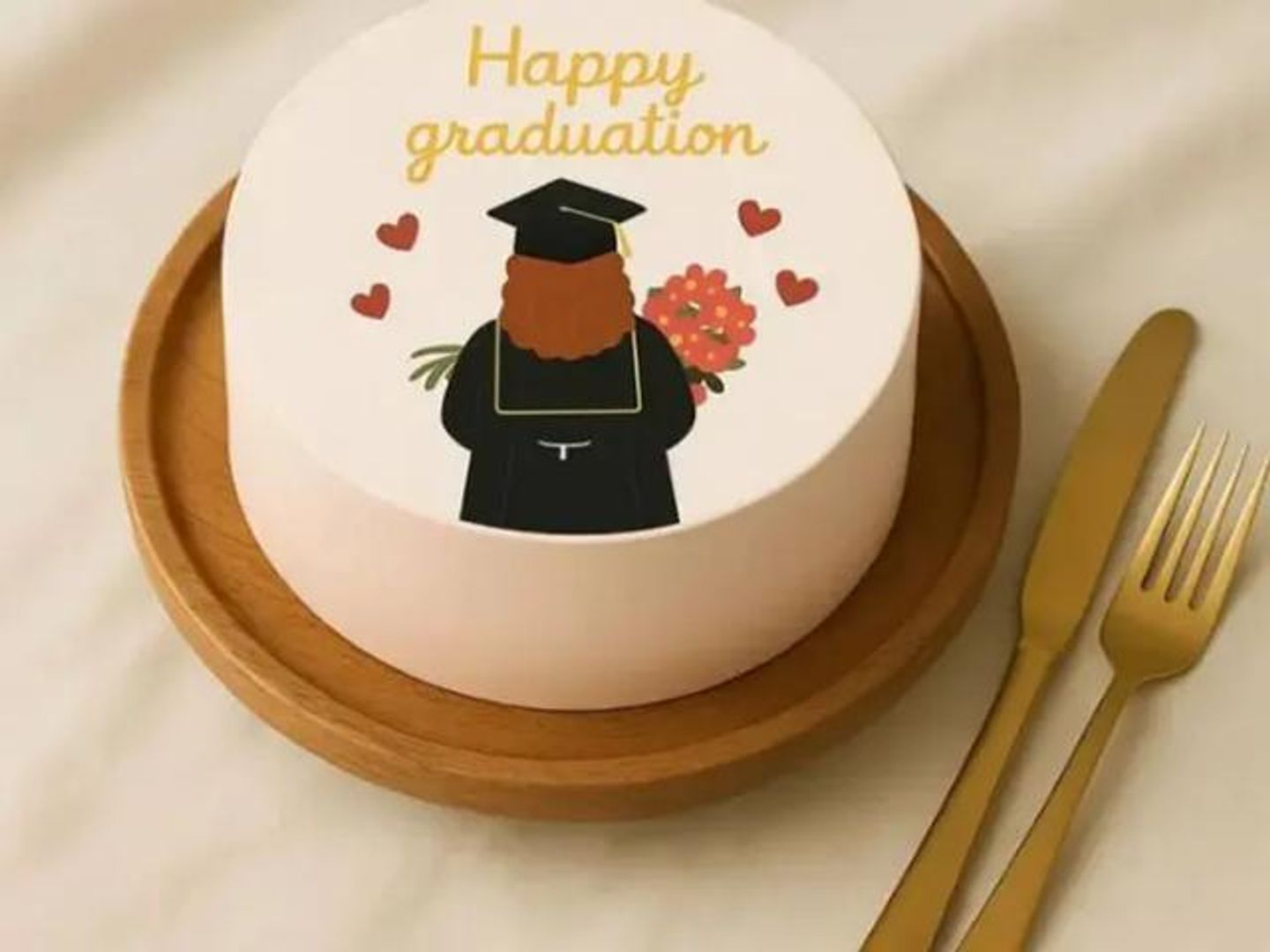 Velvety Graduation Cake For Ladies